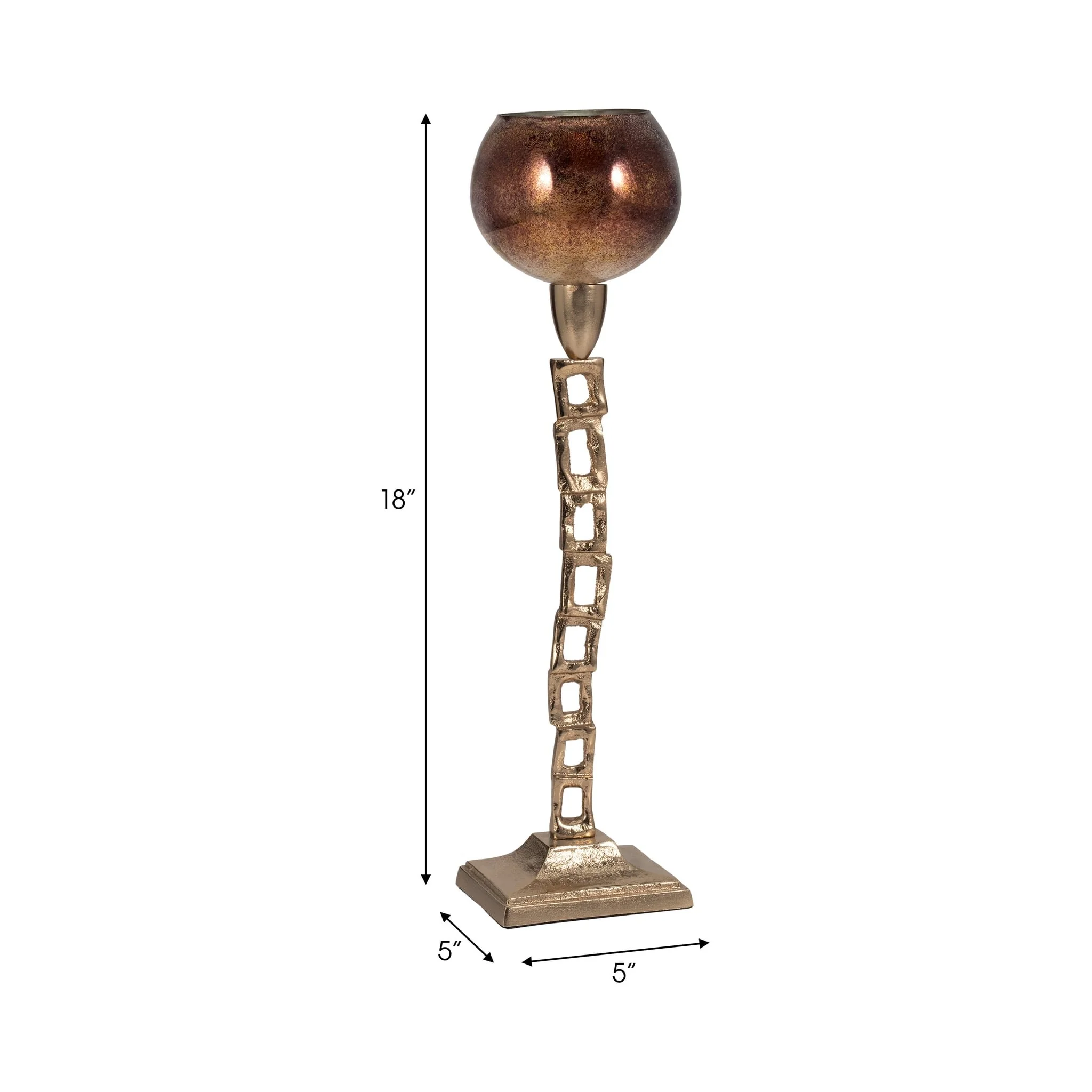 Metal, 18" Tealight Holder W/ Base, Gold - Image 8