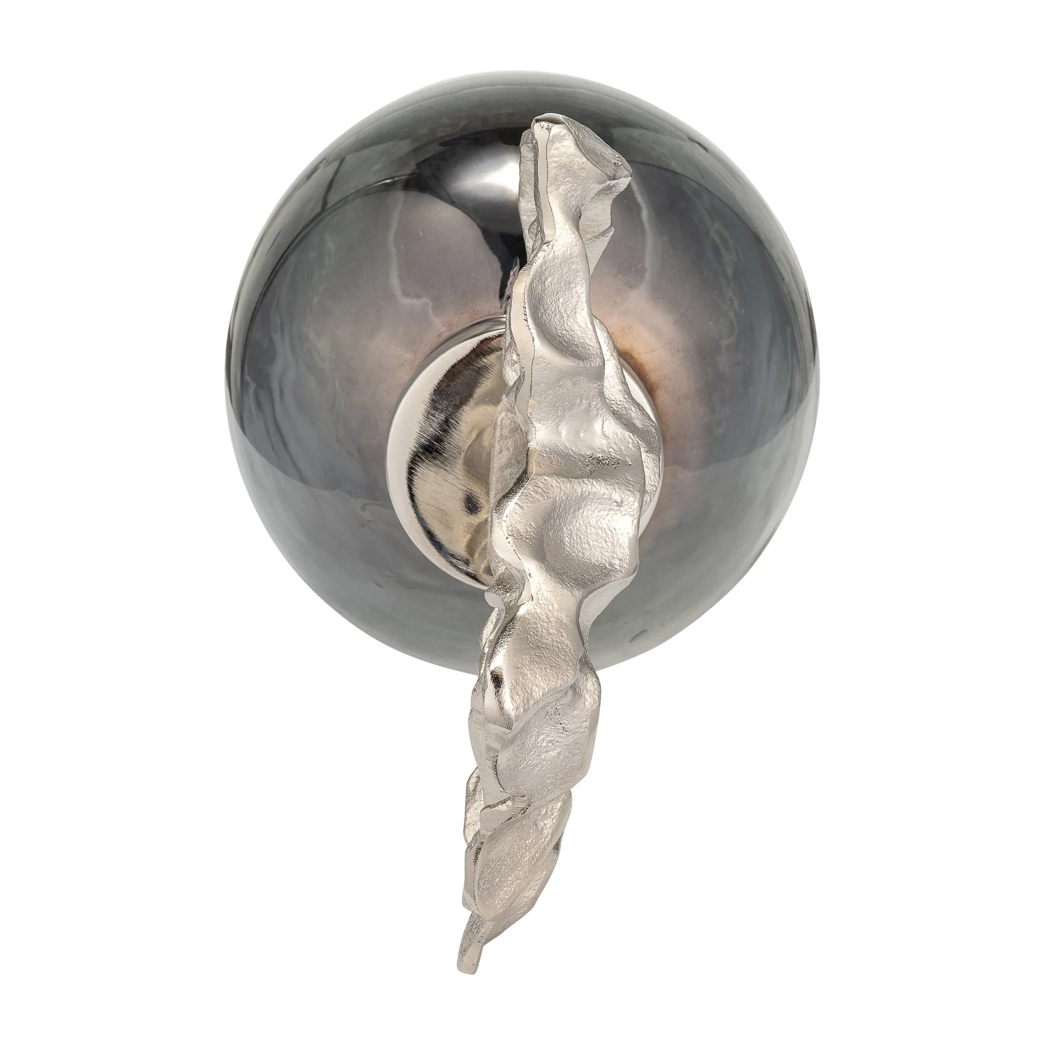Metal, 18" Vase W/ Textured Lid, Gray/silver - Image 6