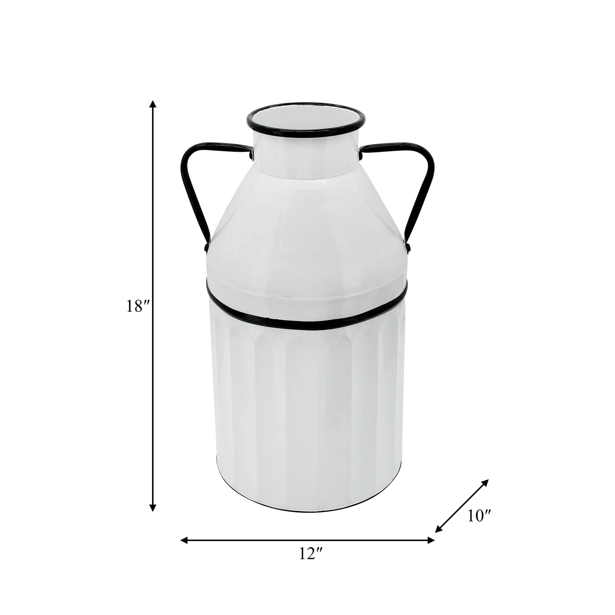 Metal 18"h Milk Bucket, White - Image 4