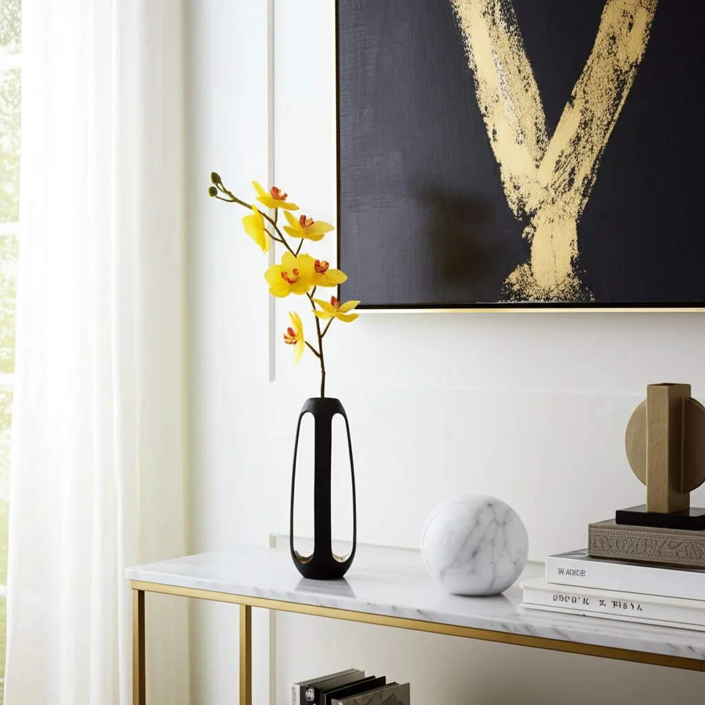 Metal,18"h,open Vase,matte Black - Image 5