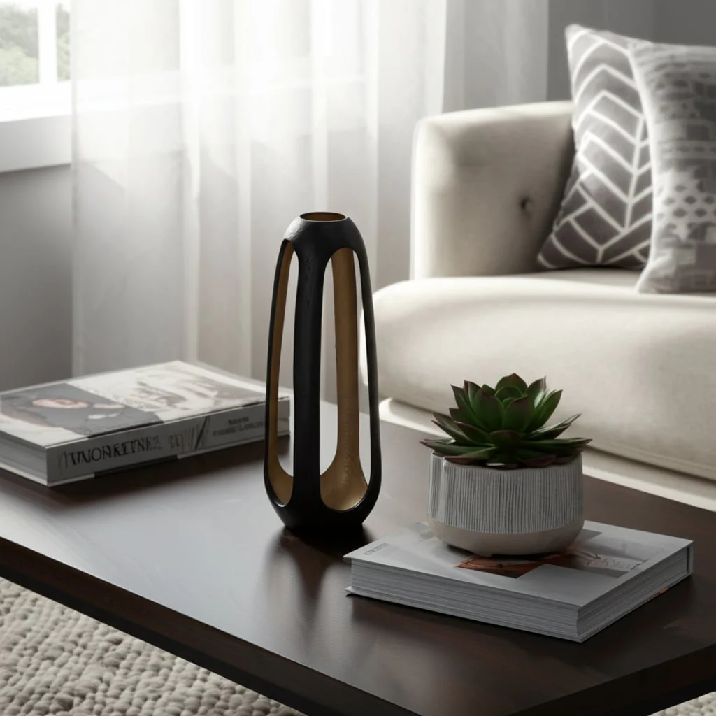 Metal,18"h,open Vase,matte Black - Image 8