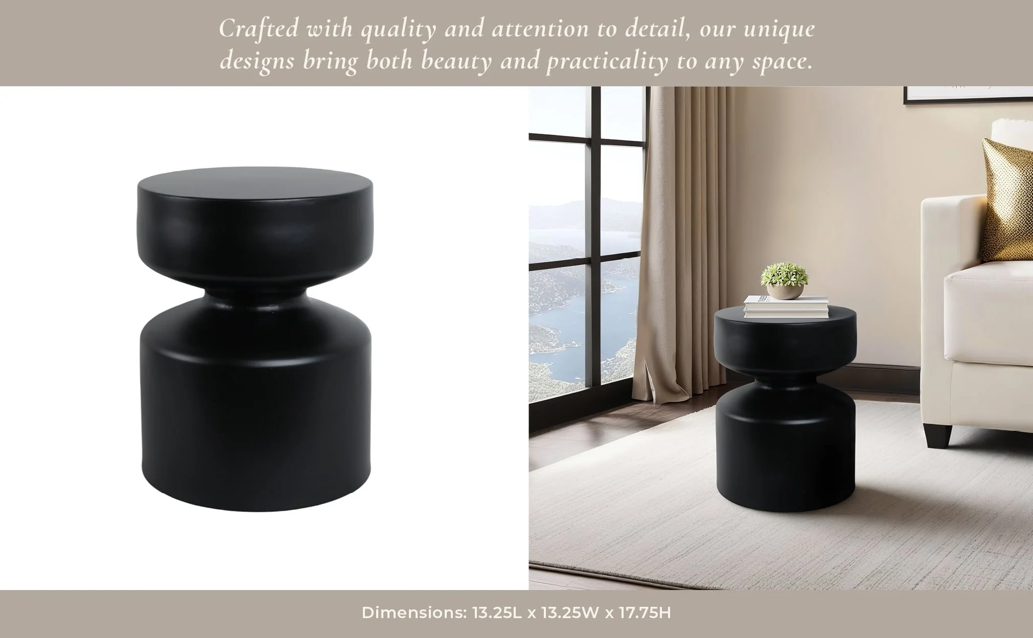 Metal, 18"h Pawn Shaped Stool, Black - Image 12