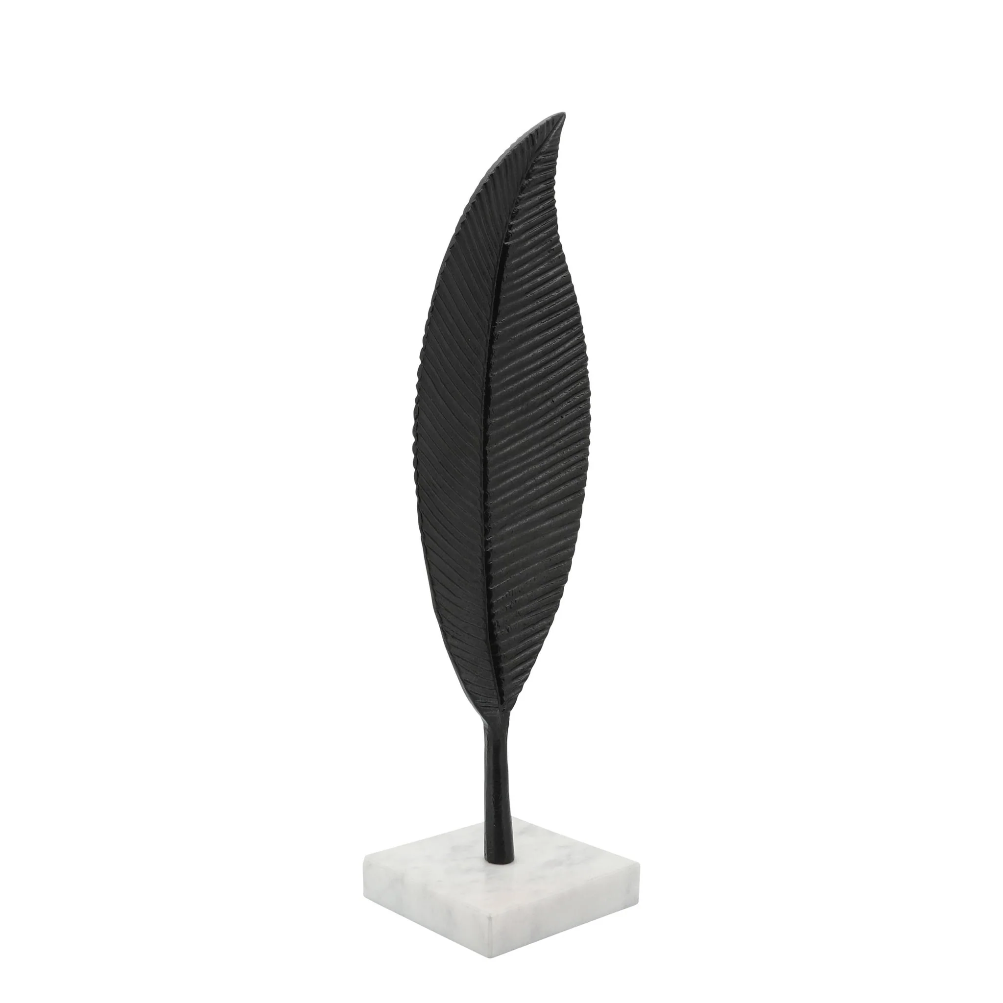 Metal 19" Leaf Table Deco, Black - Image 2