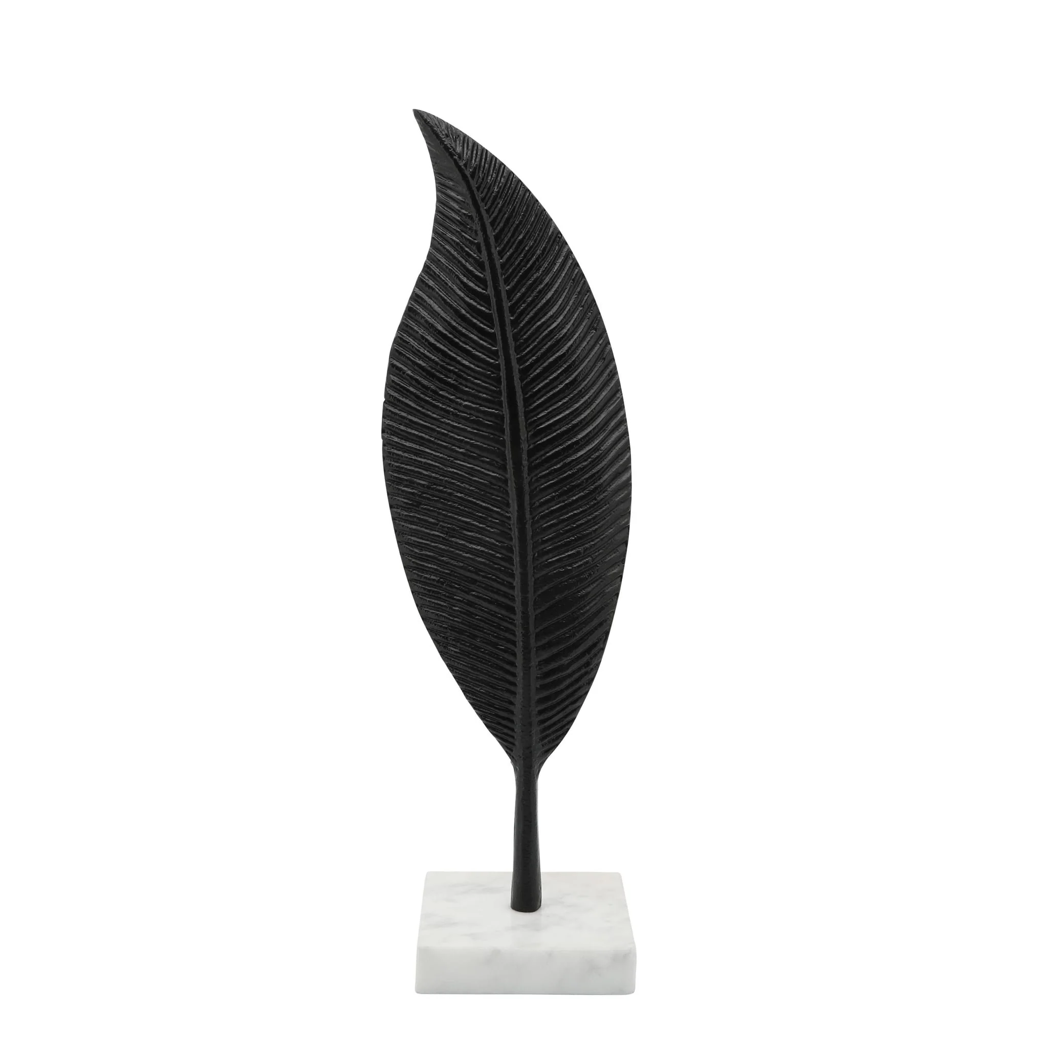 Metal 19" Leaf Table Deco, Black - Image 4