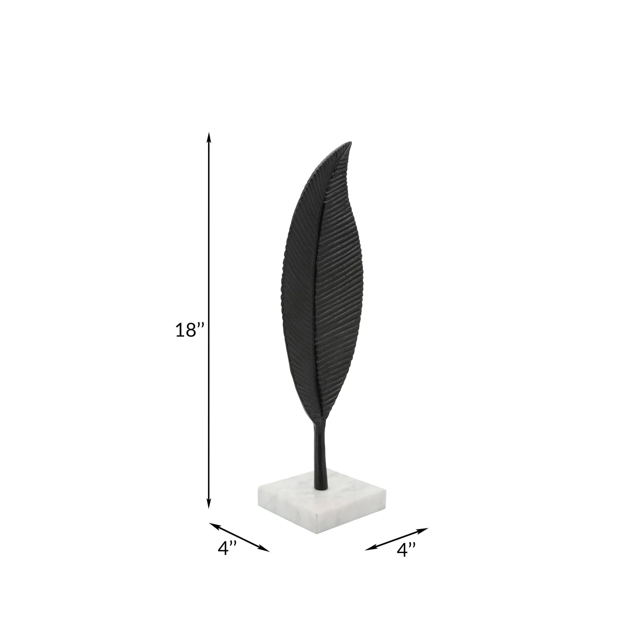 Metal 19" Leaf Table Deco, Black - Image 5