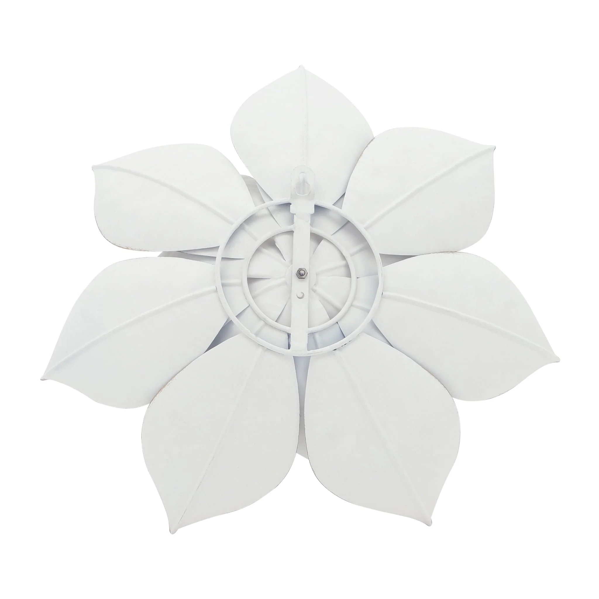 Metal 19" Lotus Wall Deco, White/gold - Image 3