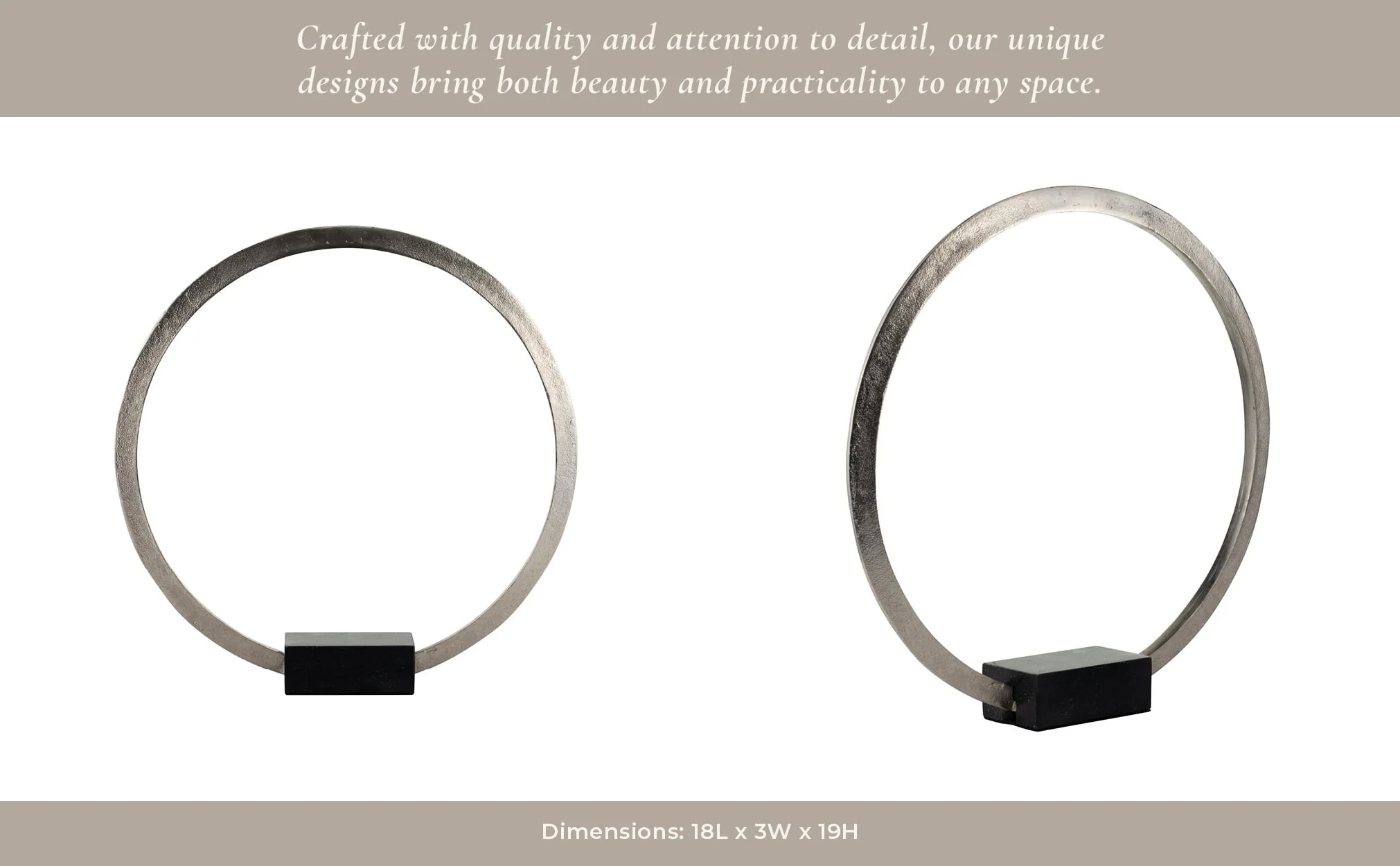 Metal,19",standing Ring W/base ,nickel/black - Image 11
