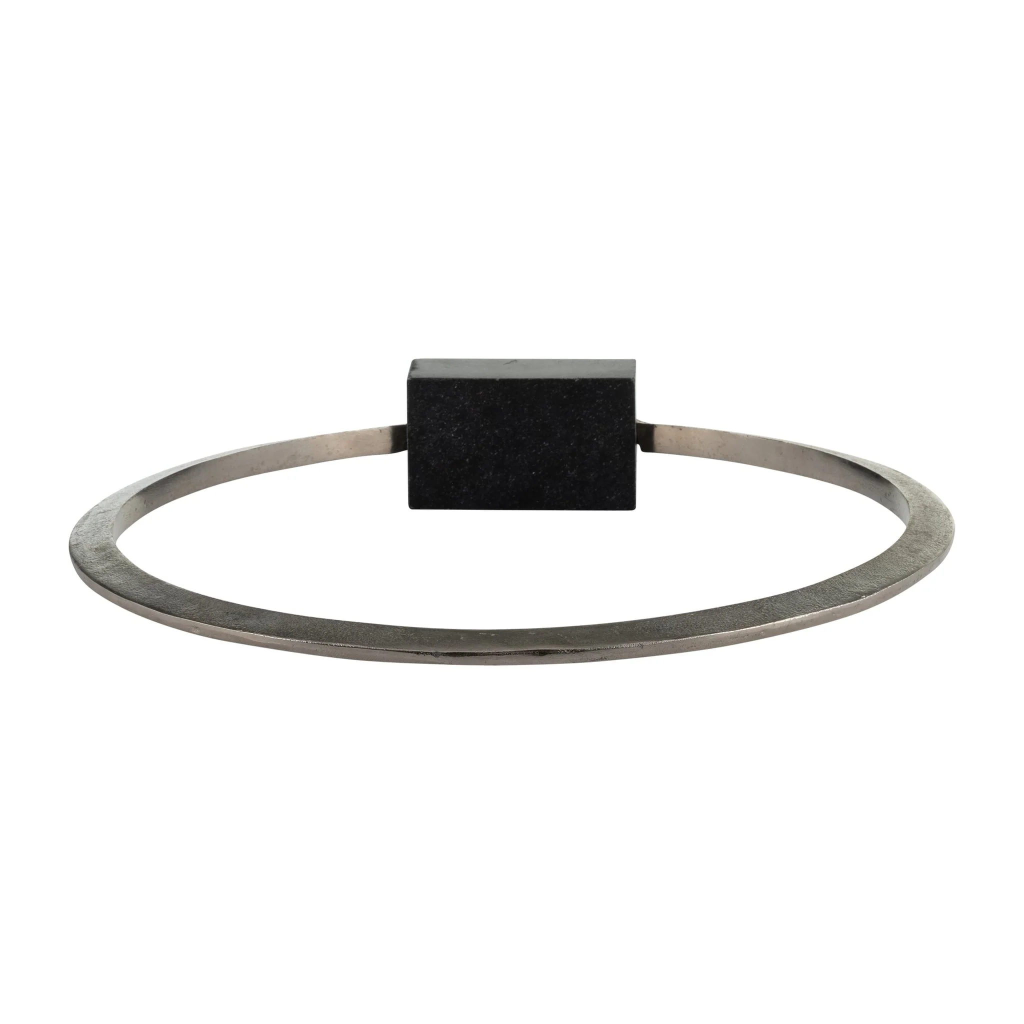 Metal,19",standing Ring W/base ,nickel/black - Image 5