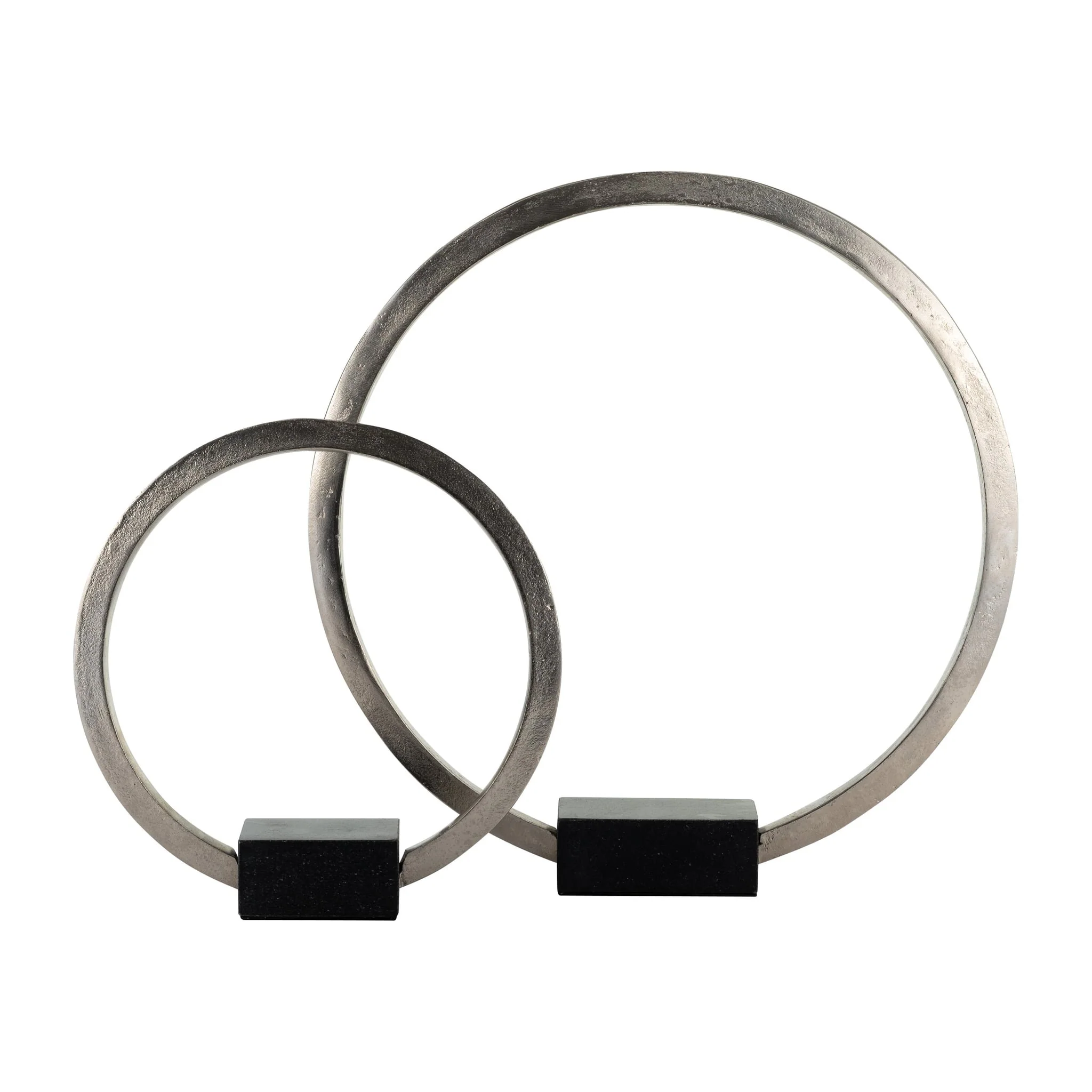 Metal,19",standing Ring W/base ,nickel/black - Image 7