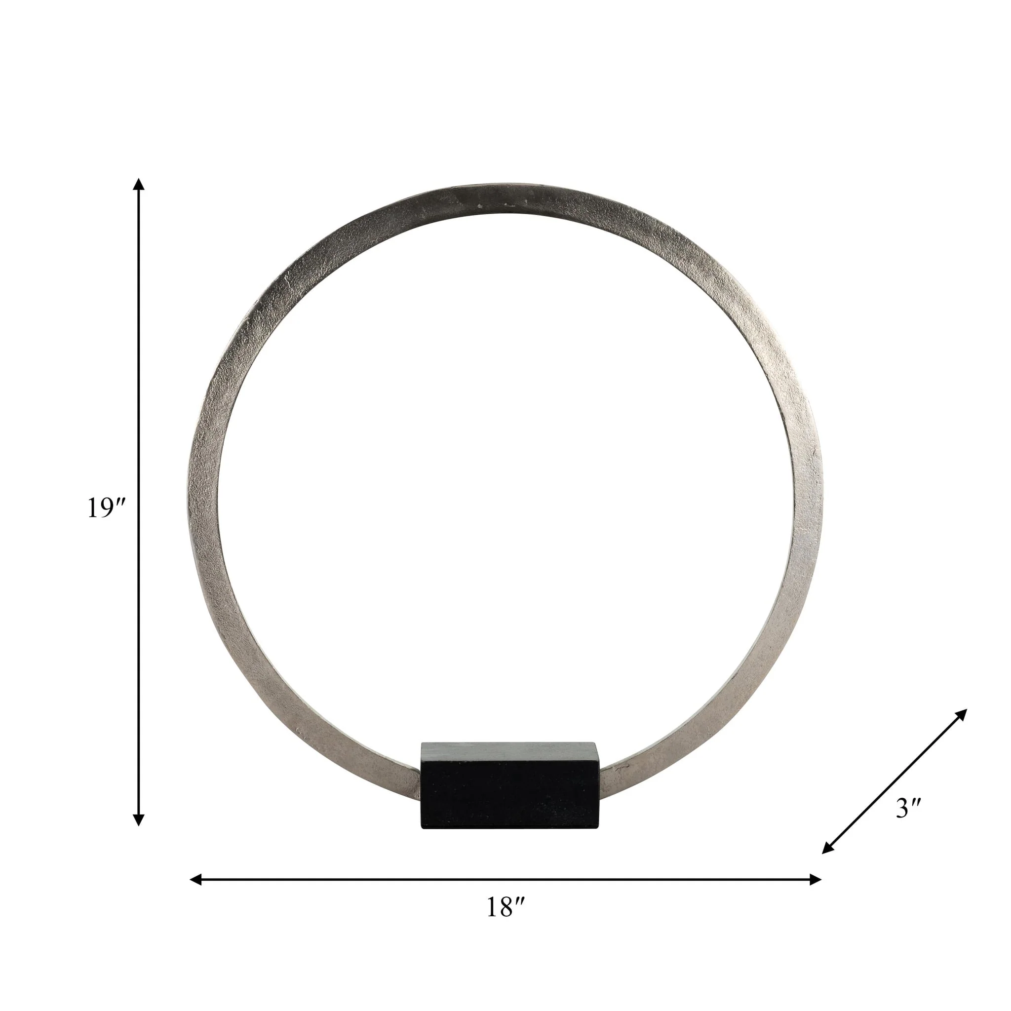 Metal,19",standing Ring W/base ,nickel/black - Image 9