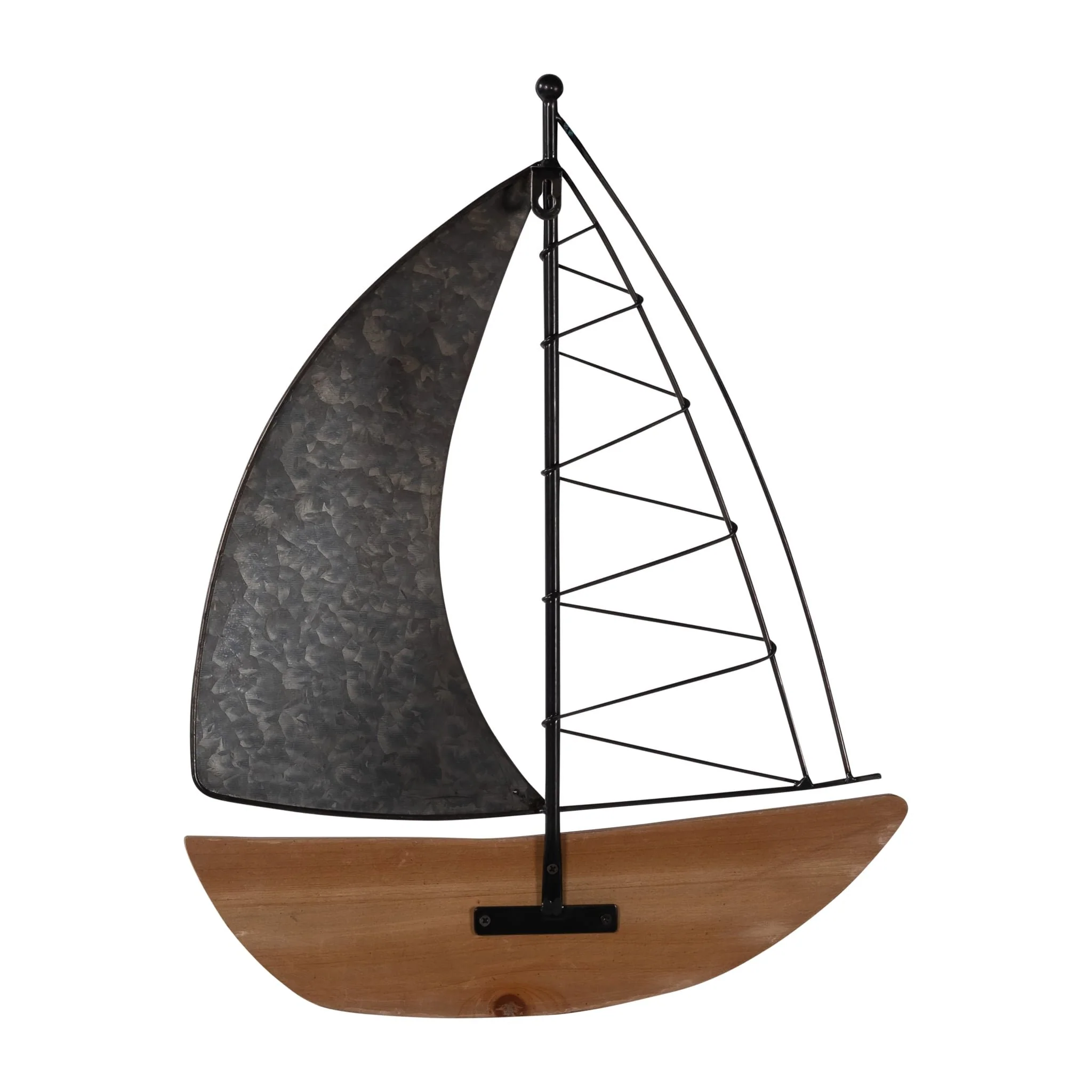 Metal, 19"h Boat Wall Deco, Brown - Image 4