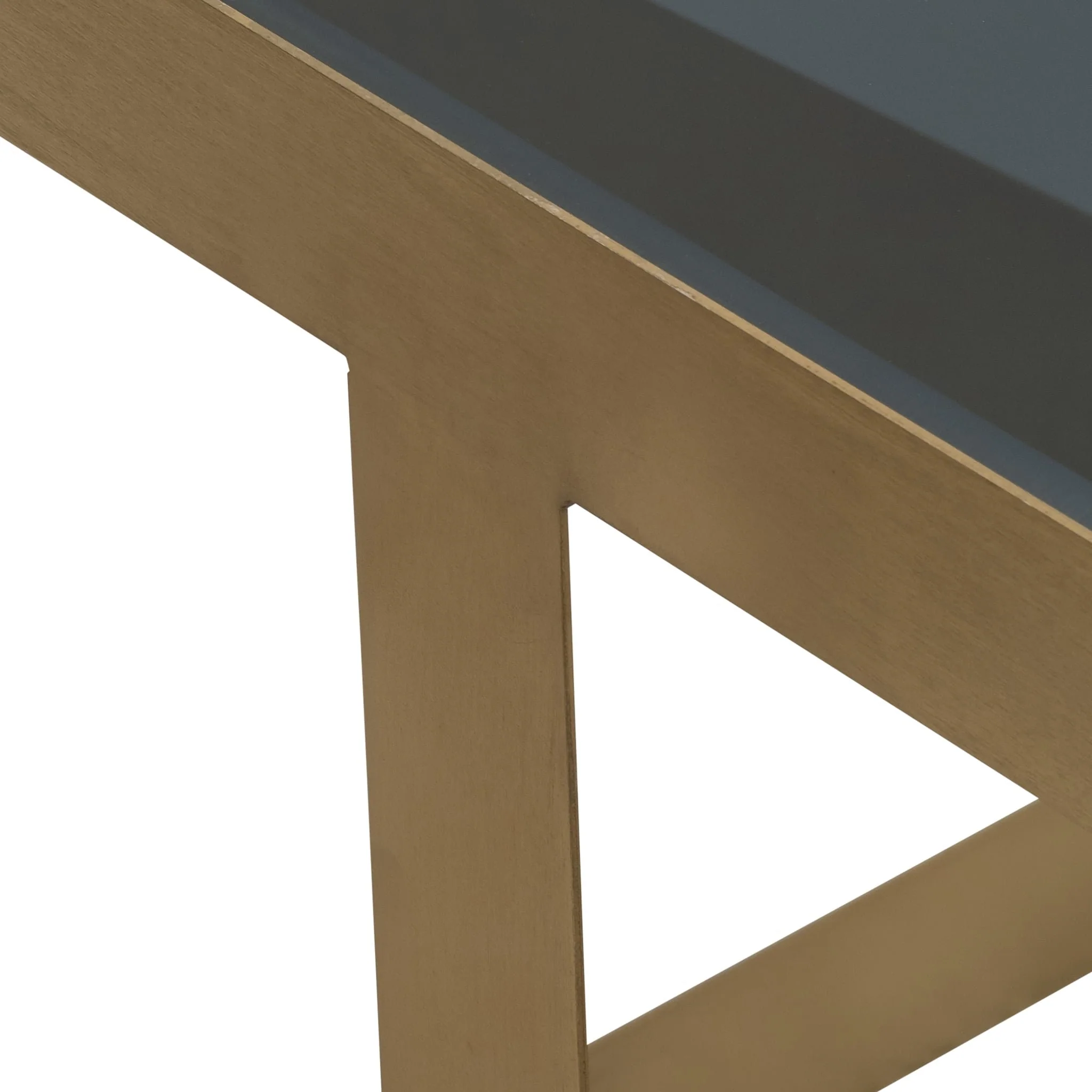 Metal, 20" Contemporary Side Table, Gold/black Gla - Image 6