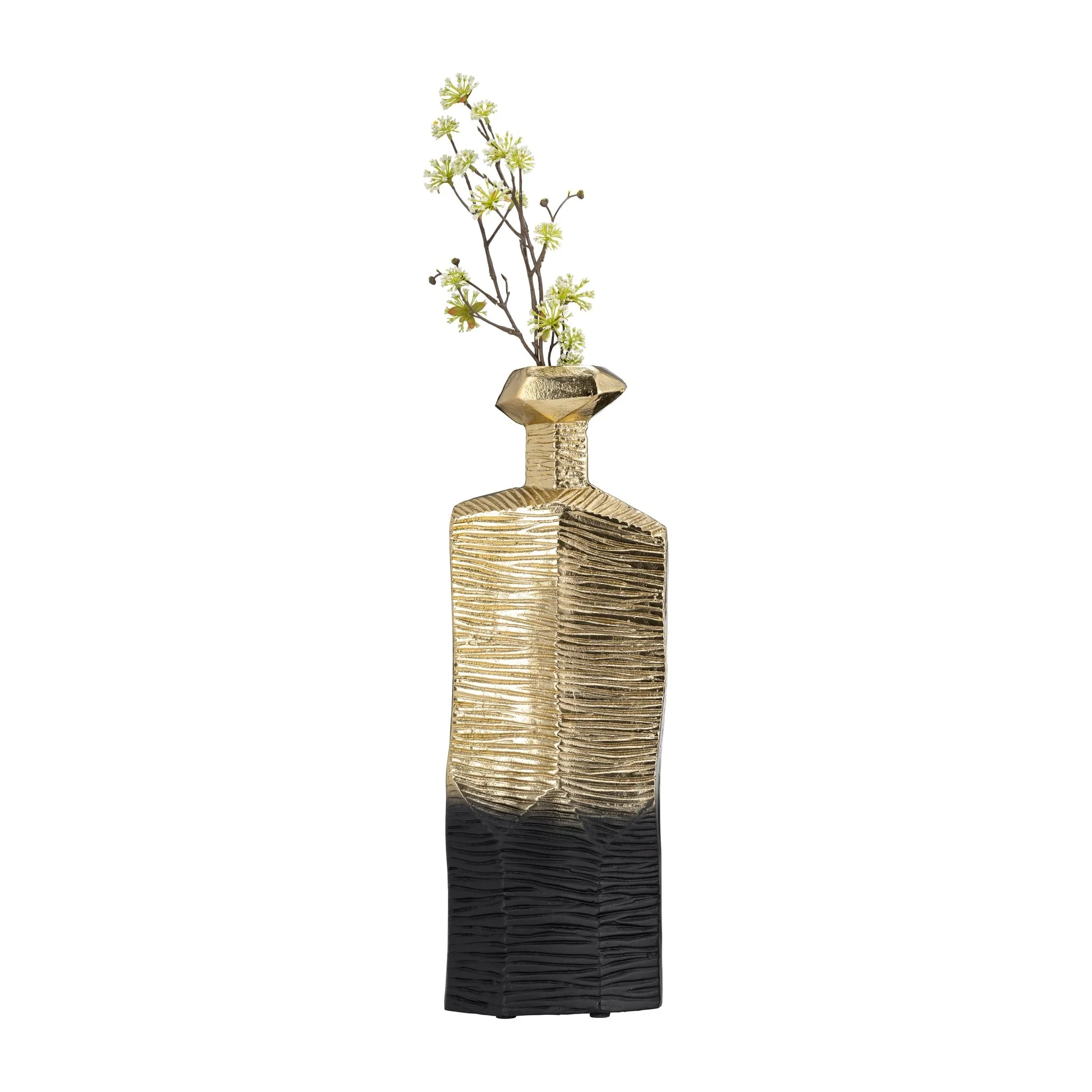 Metal,20",rigged Vase,gold/black - Image 4