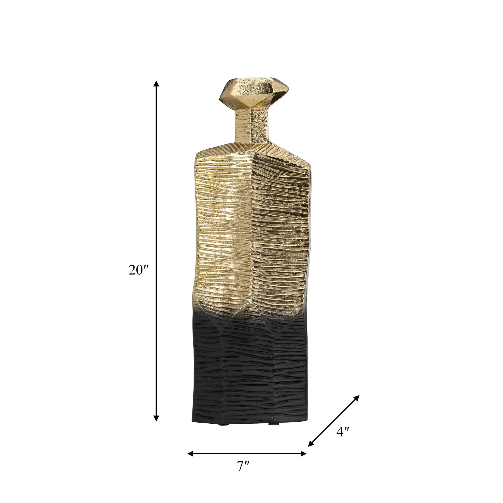 Metal,20",rigged Vase,gold/black - Image 9