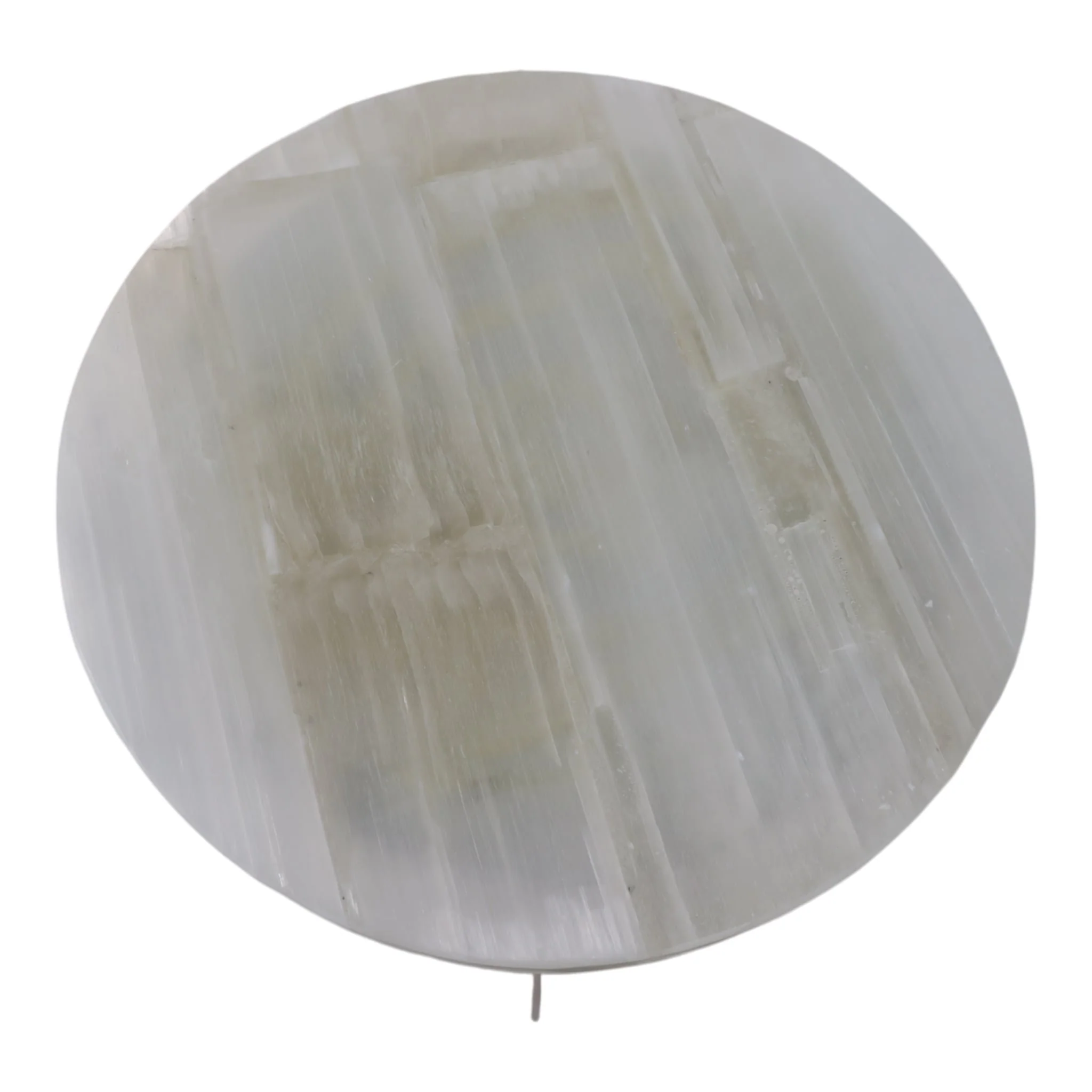 Metal, 20" Selenite Top Accent Table, Ivory/gold - Image 7