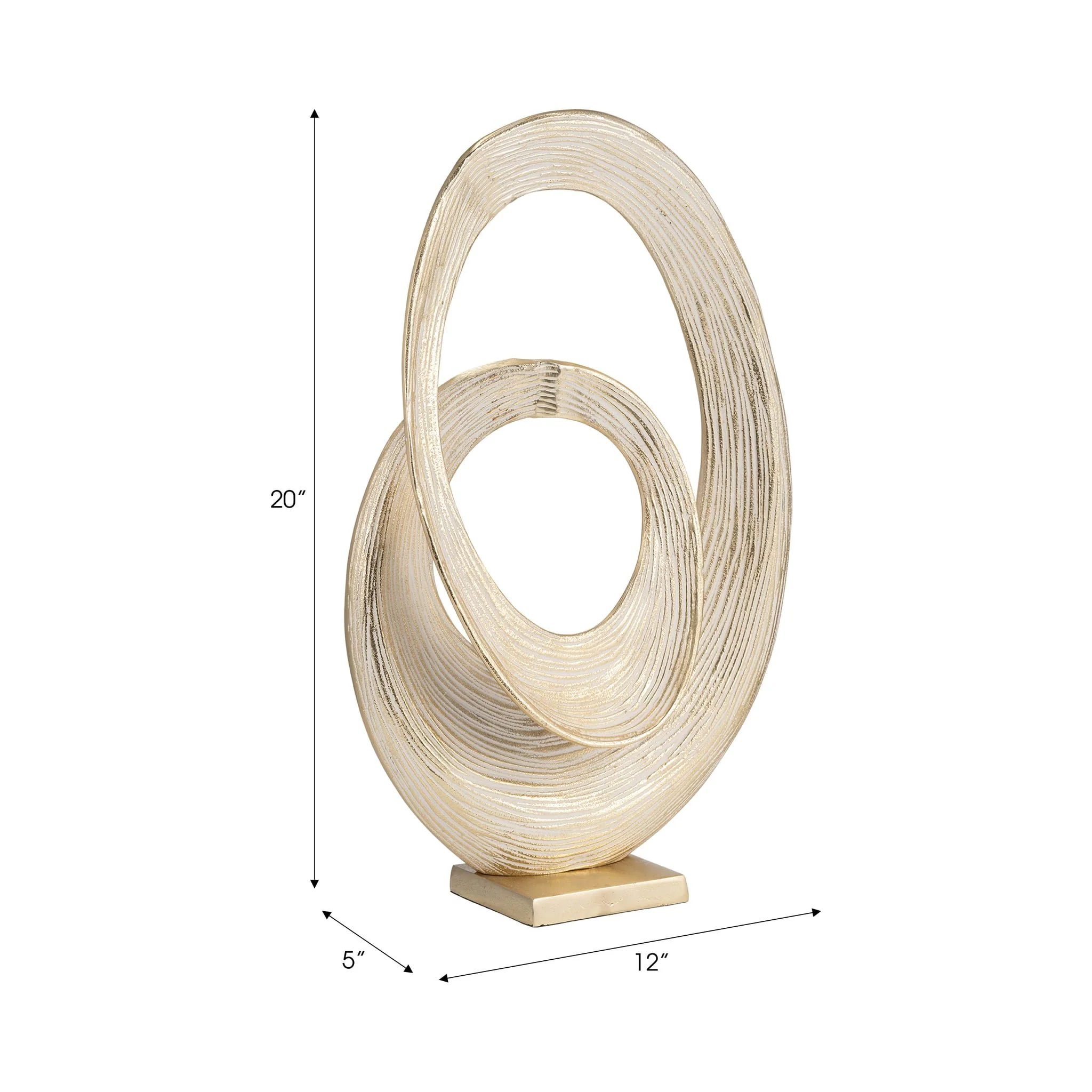 Metal, 20" Swirl Table Top Deco, Gold - Image 9
