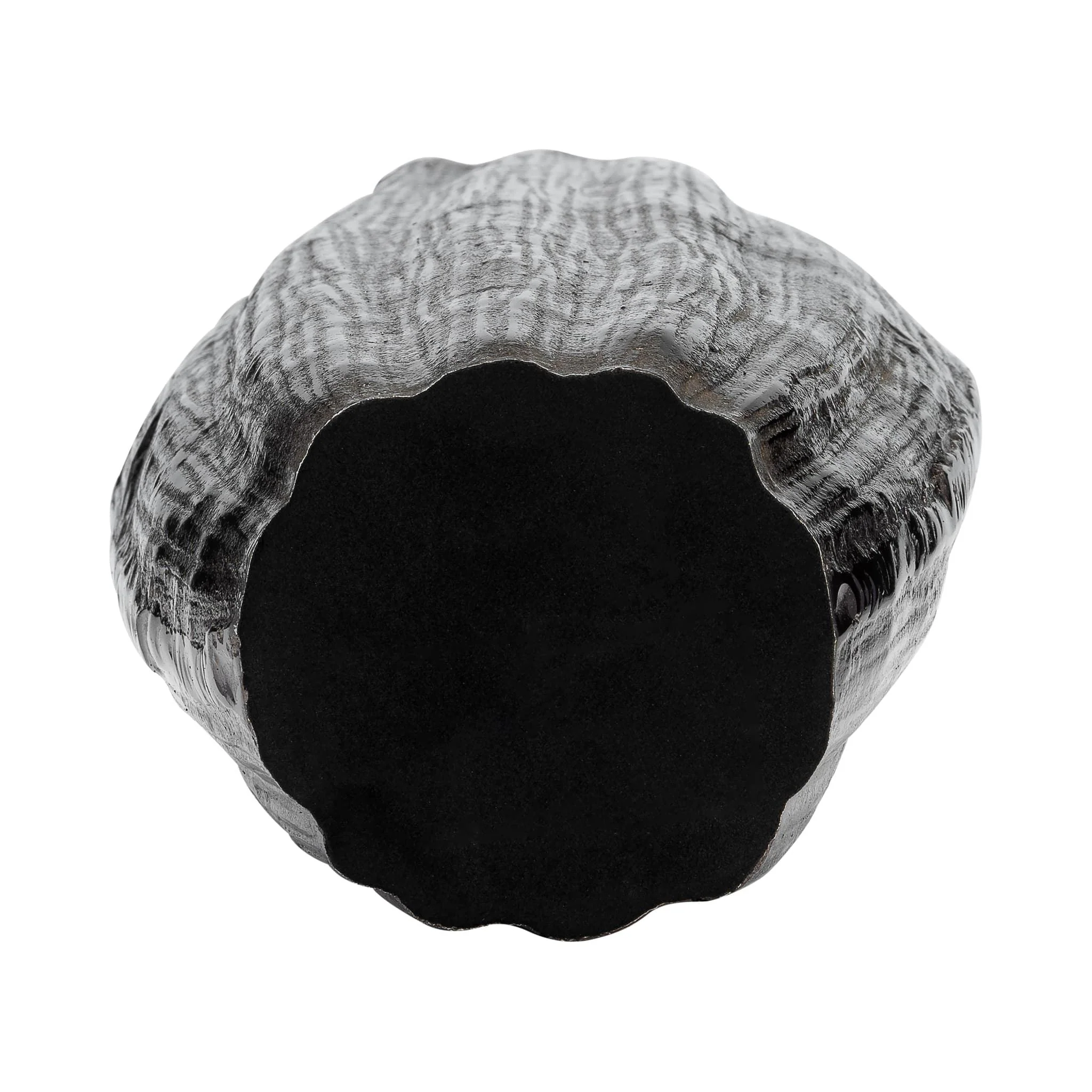 Metal, 20"h, Abstract Ridged Vase, Blk Nickel - Image 7