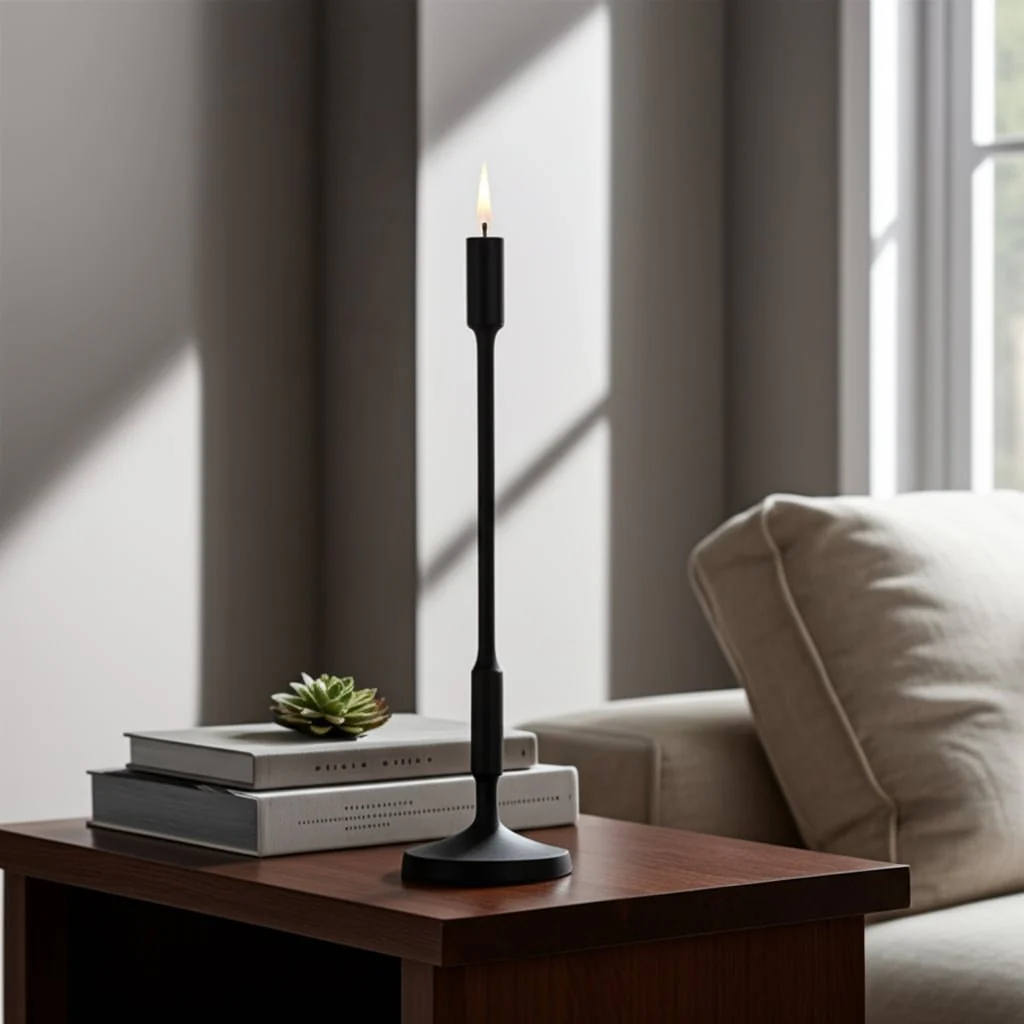 Metal, 20"h Taper Candle Holder, Black - Image 11