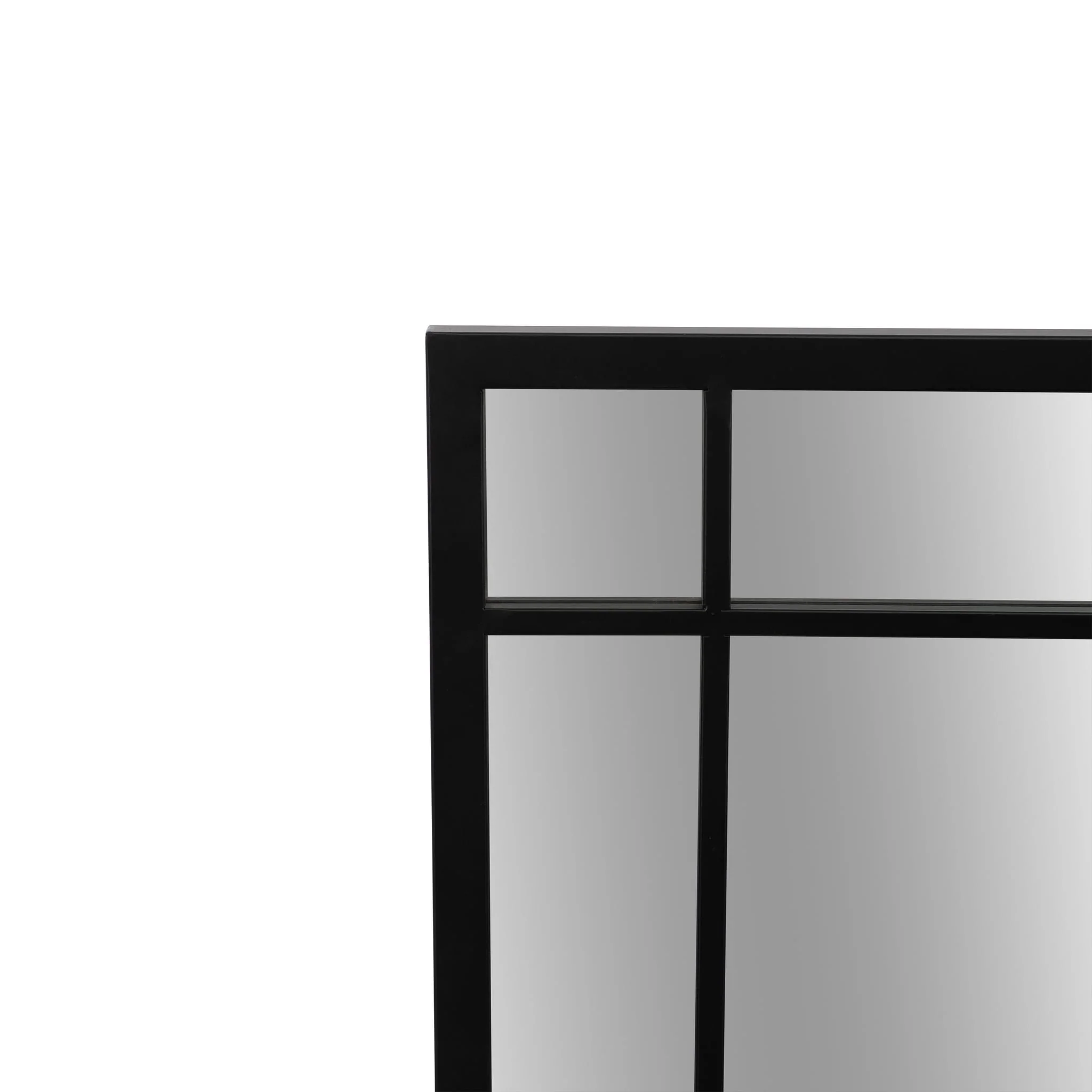 Metal, 20x43 Windowpane Mirror, Black - Image 6
