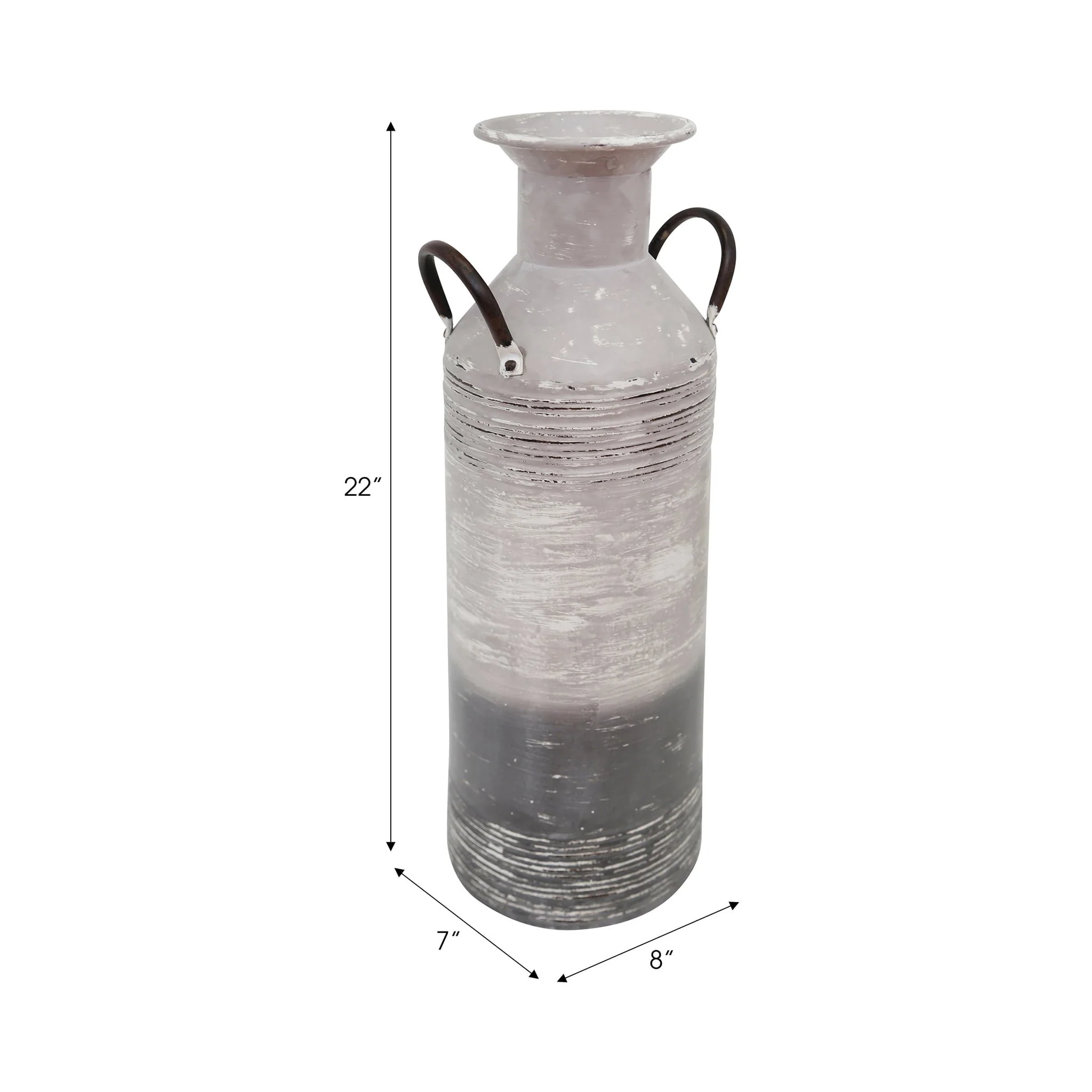 Metal 21.75" Milk Can, Gray - Image 2