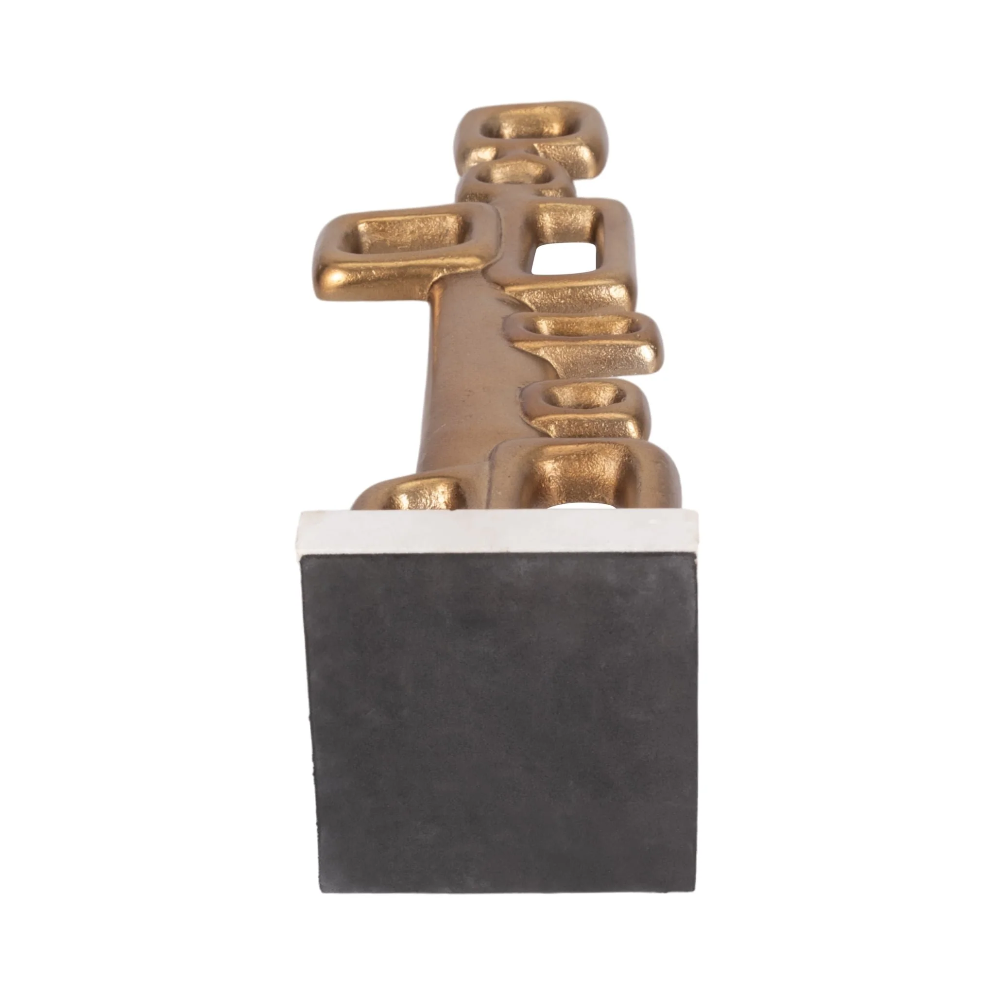 Metal, 21" Abstract Table Deco, Gold - Image 7