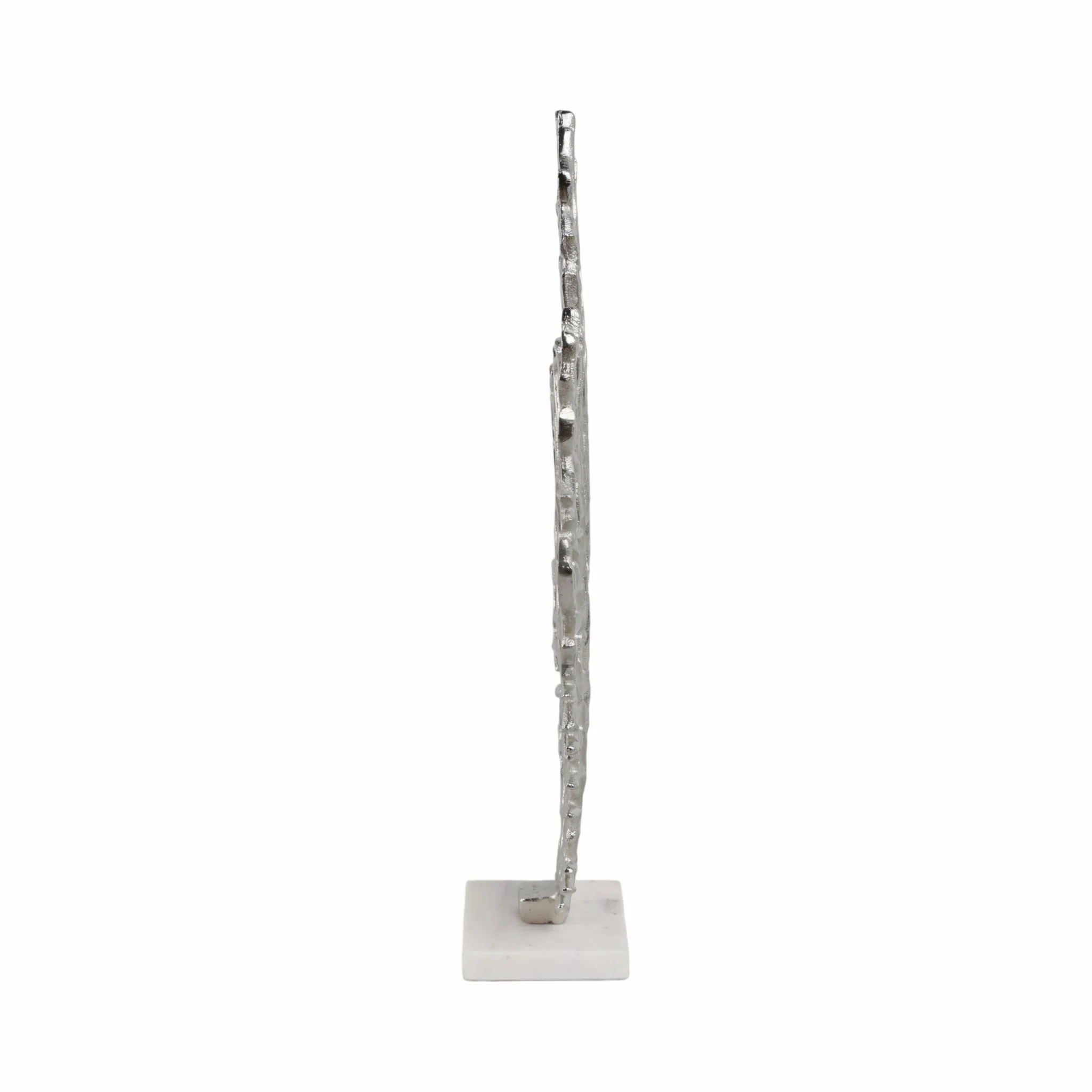 Metal, 21" Coral On Marble Base, Silver - Image 3