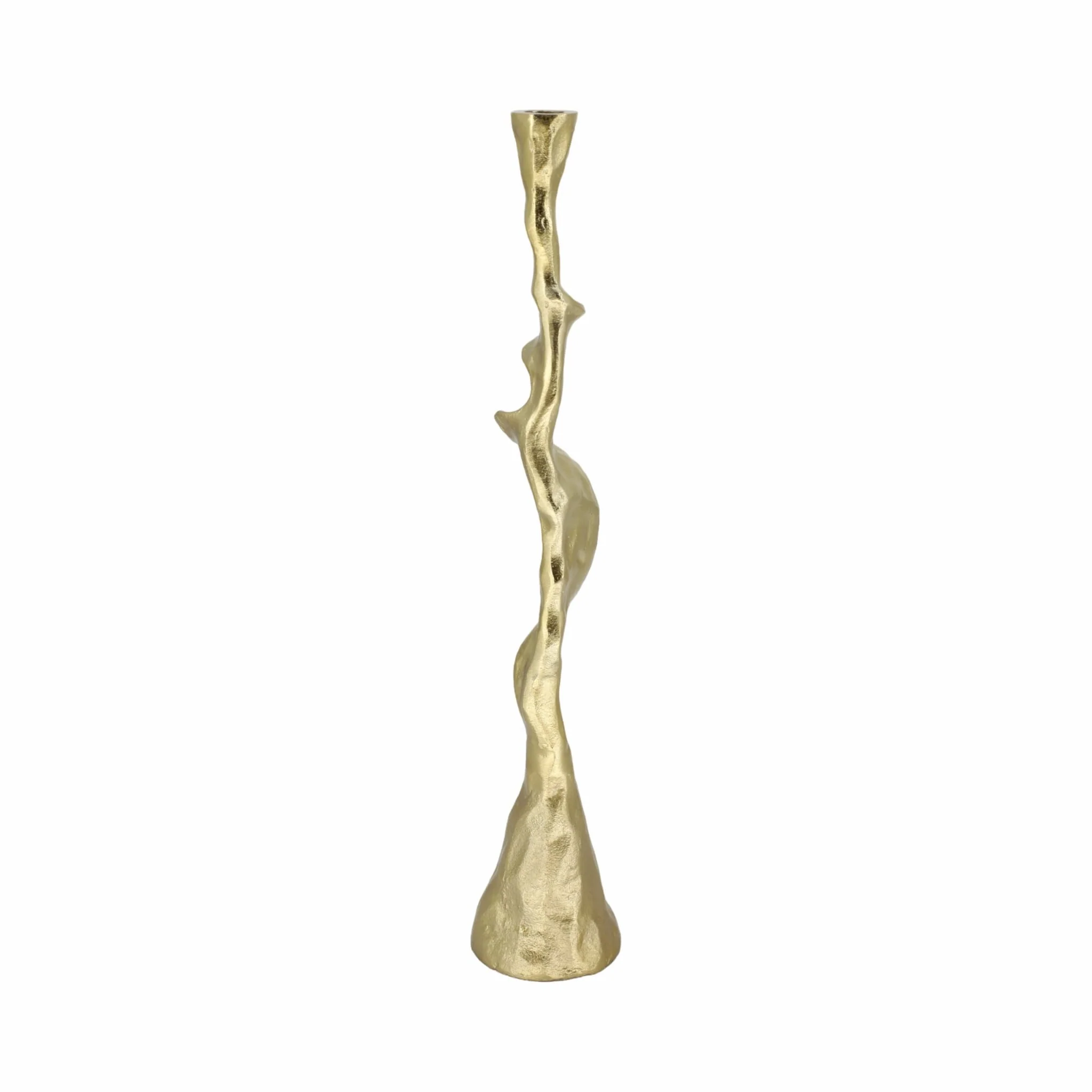 Metal, 21" Forged Taper Candleholder, Gold - Image 3