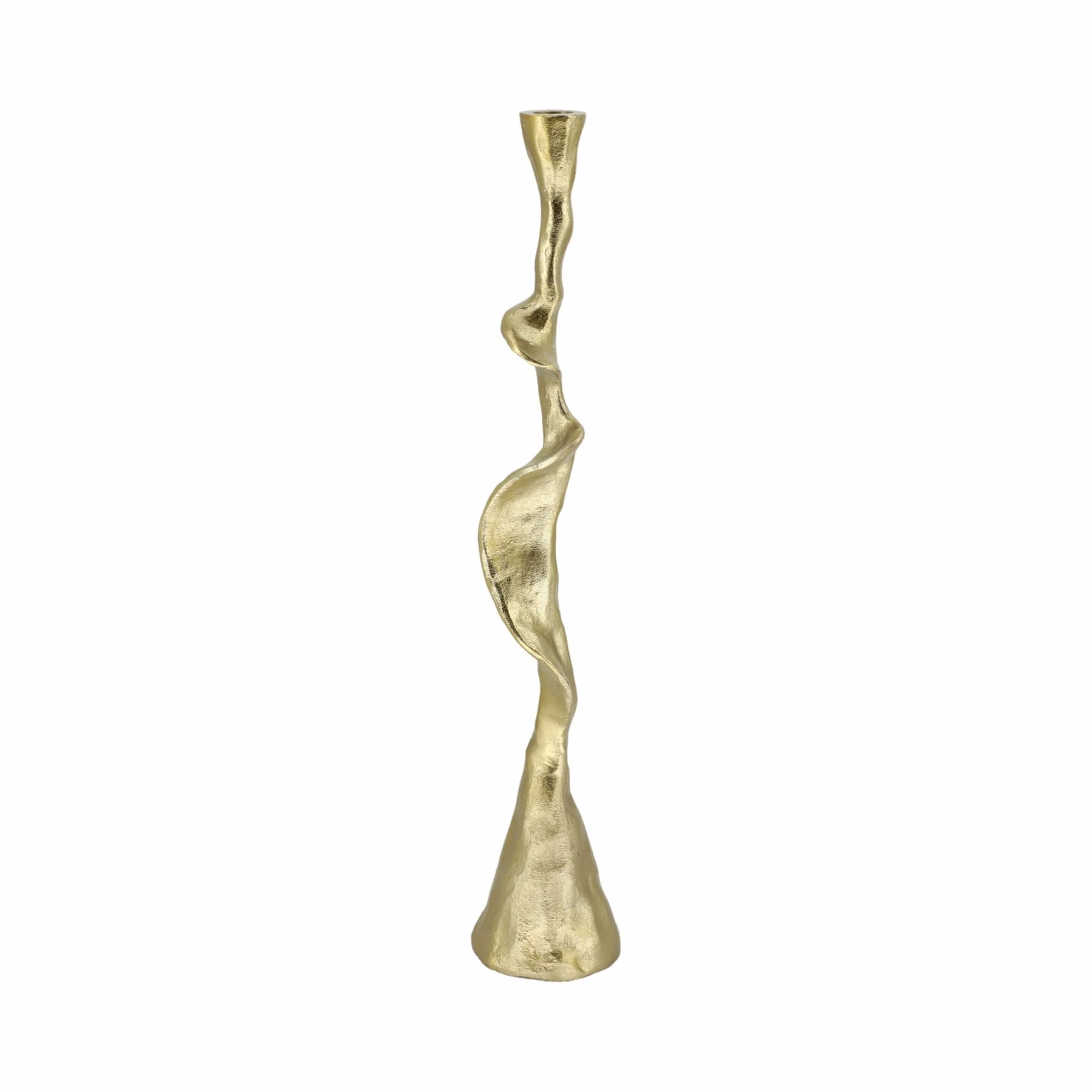 Metal, 21" Forged Taper Candleholder, Gold - Image 4