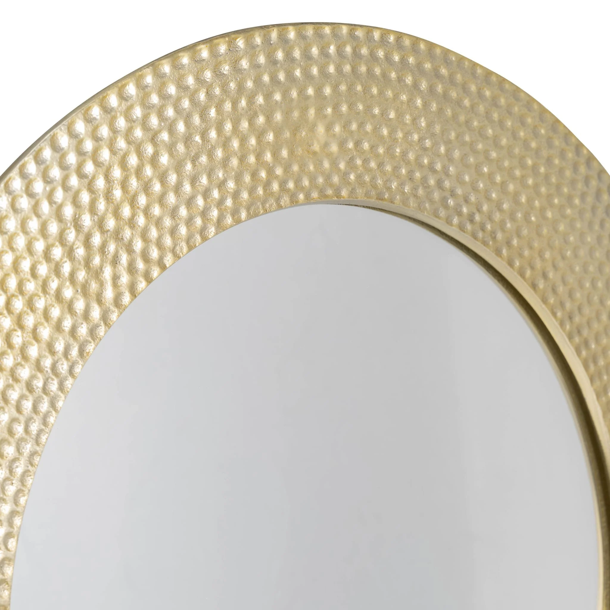 Metal 21" Hammered Mirror On Stand, Gold - Image 6