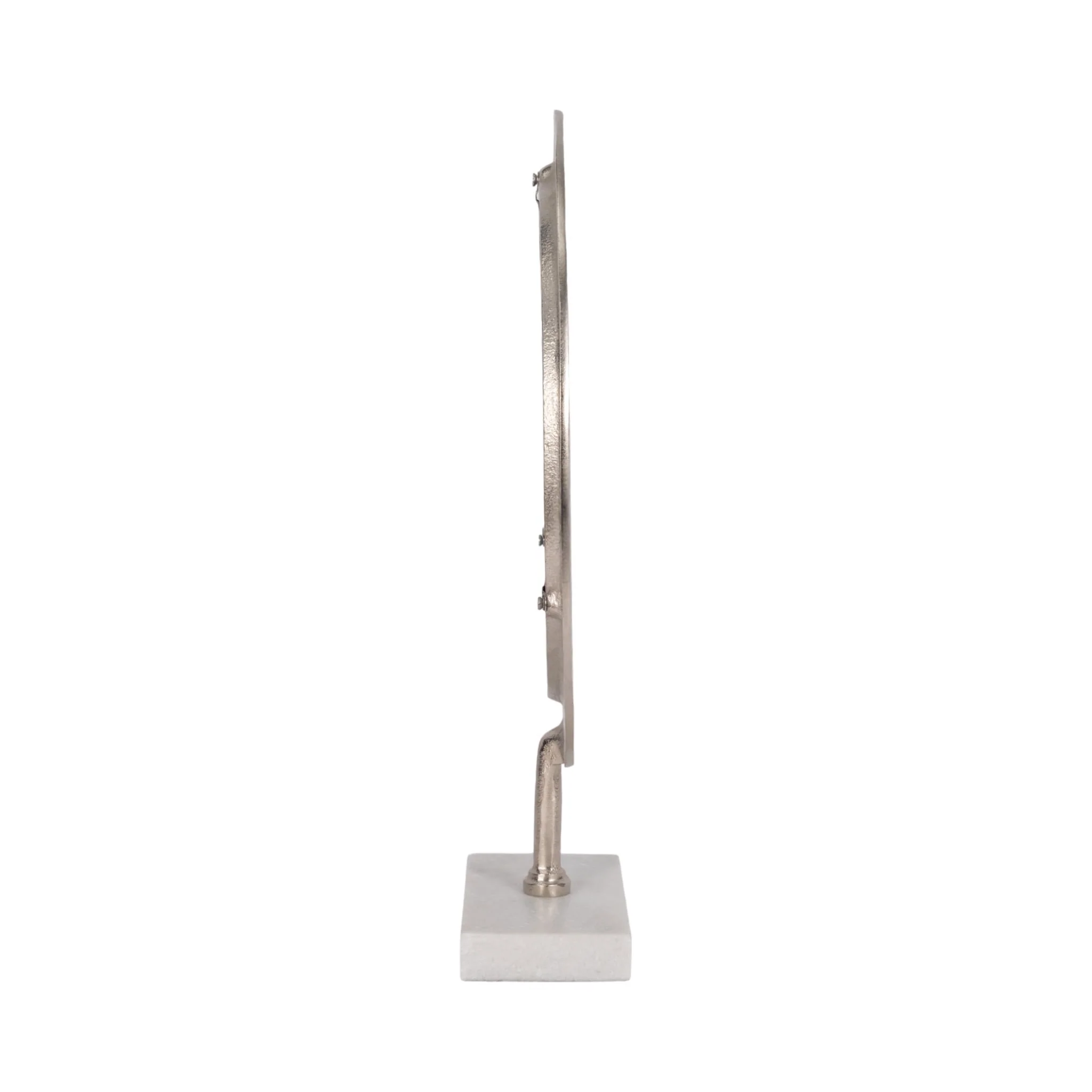 Metal 21" Hammered Mirror On Stand, Silver - Image 3