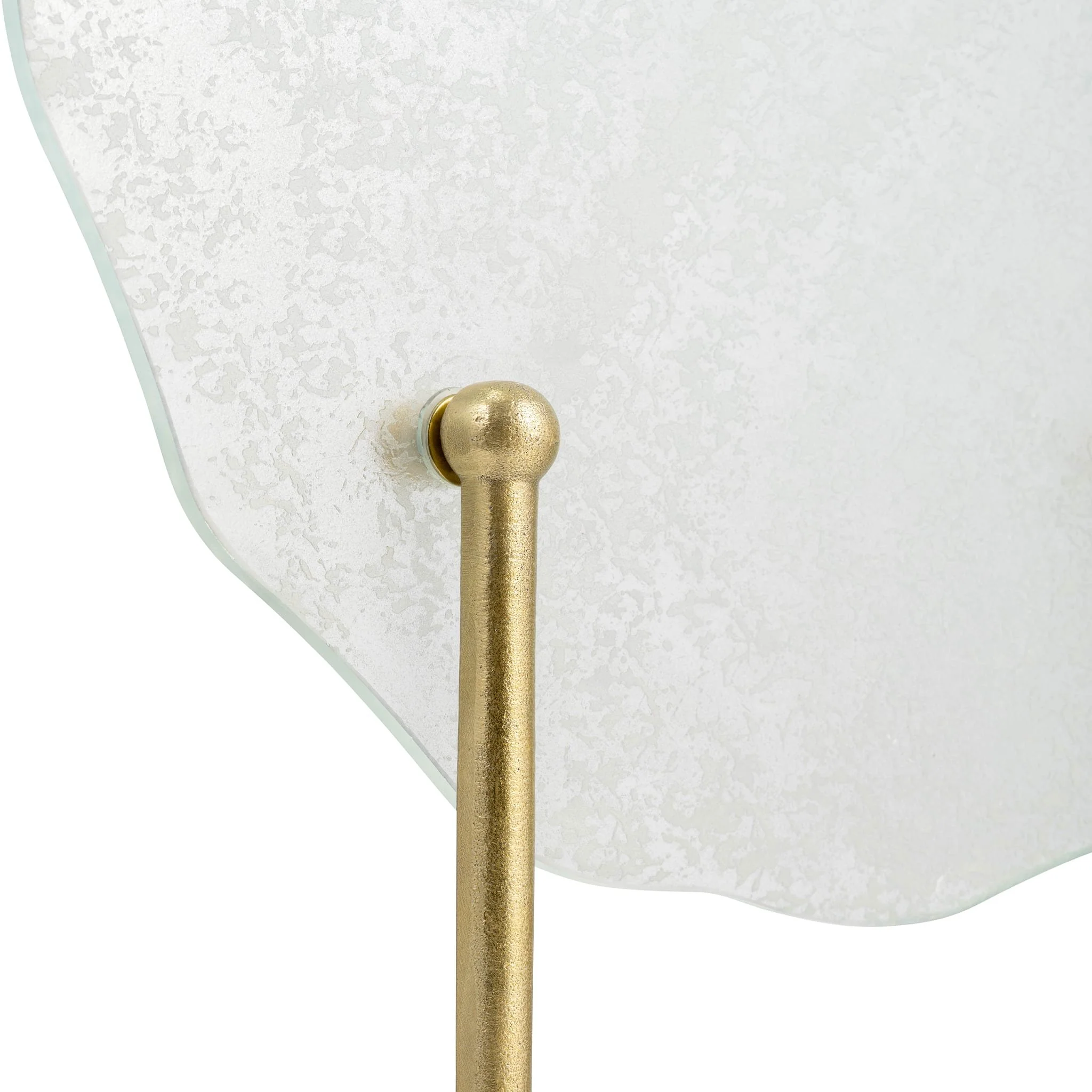 Metal,21"h,speckled Glass Disc On Marble Stand,whi - Image 5