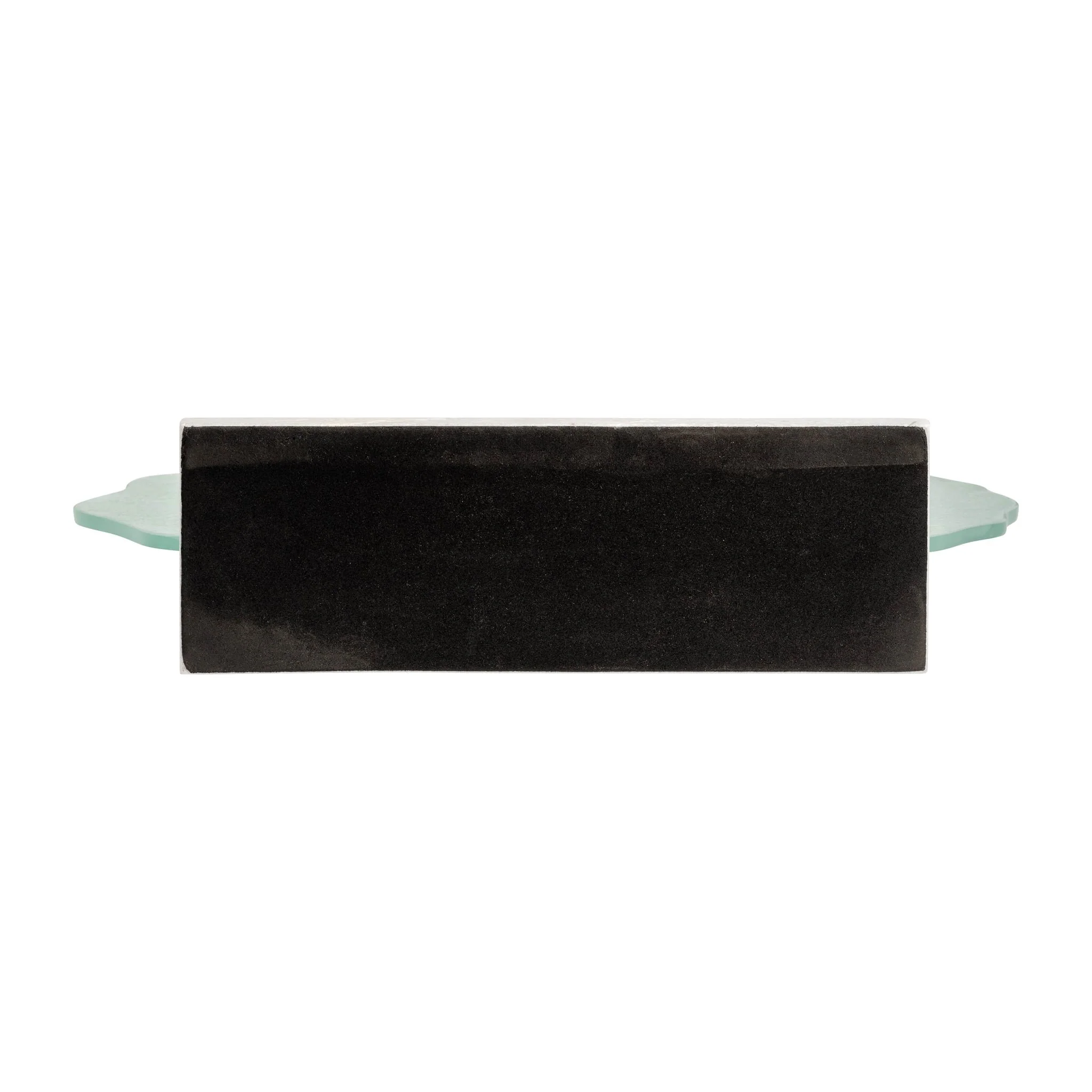 Metal,21"h,speckled Glass Disc On Marble Stand,whi - Image 8