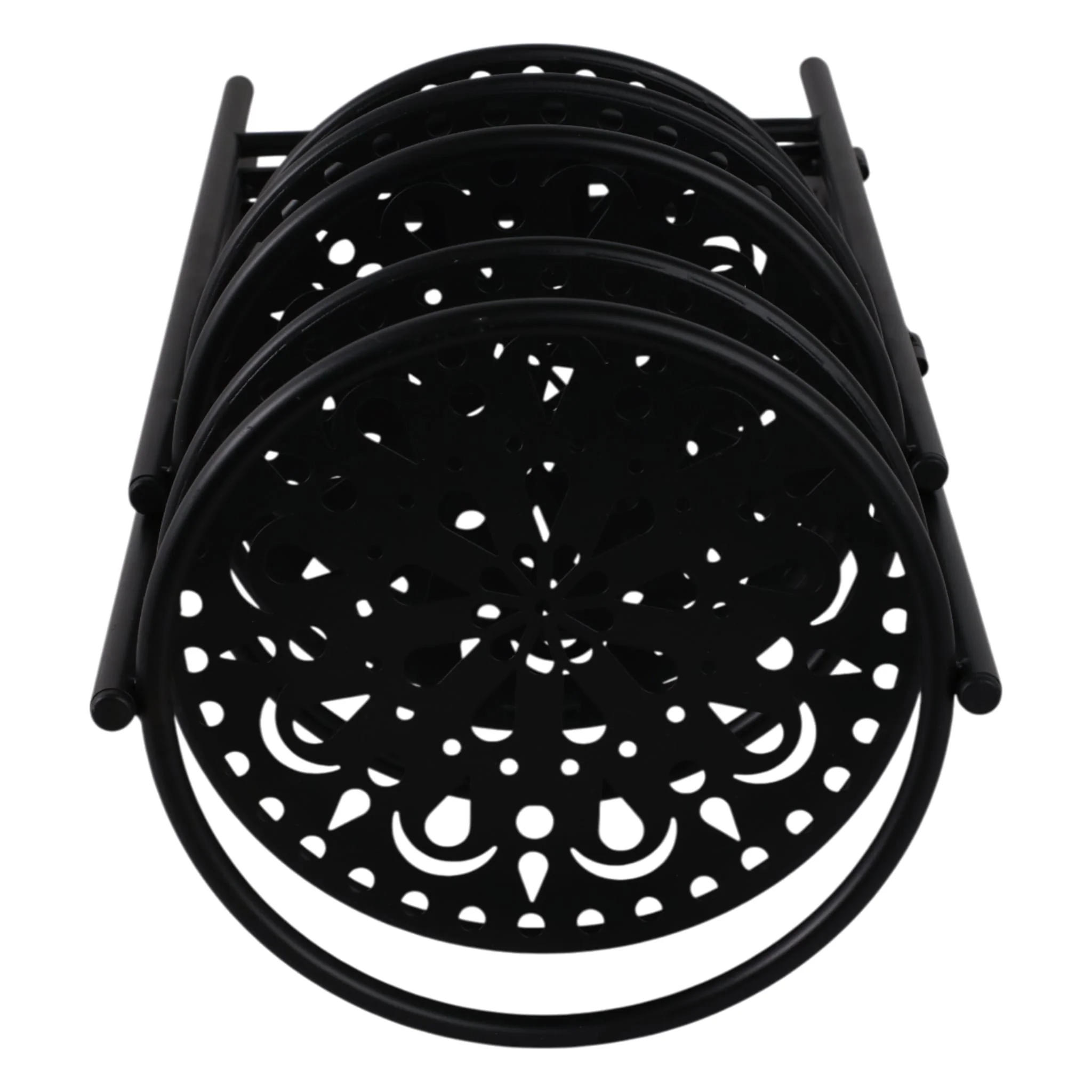 Metal, 22" Folding 3-tier Plant Stand, Black - Image 7
