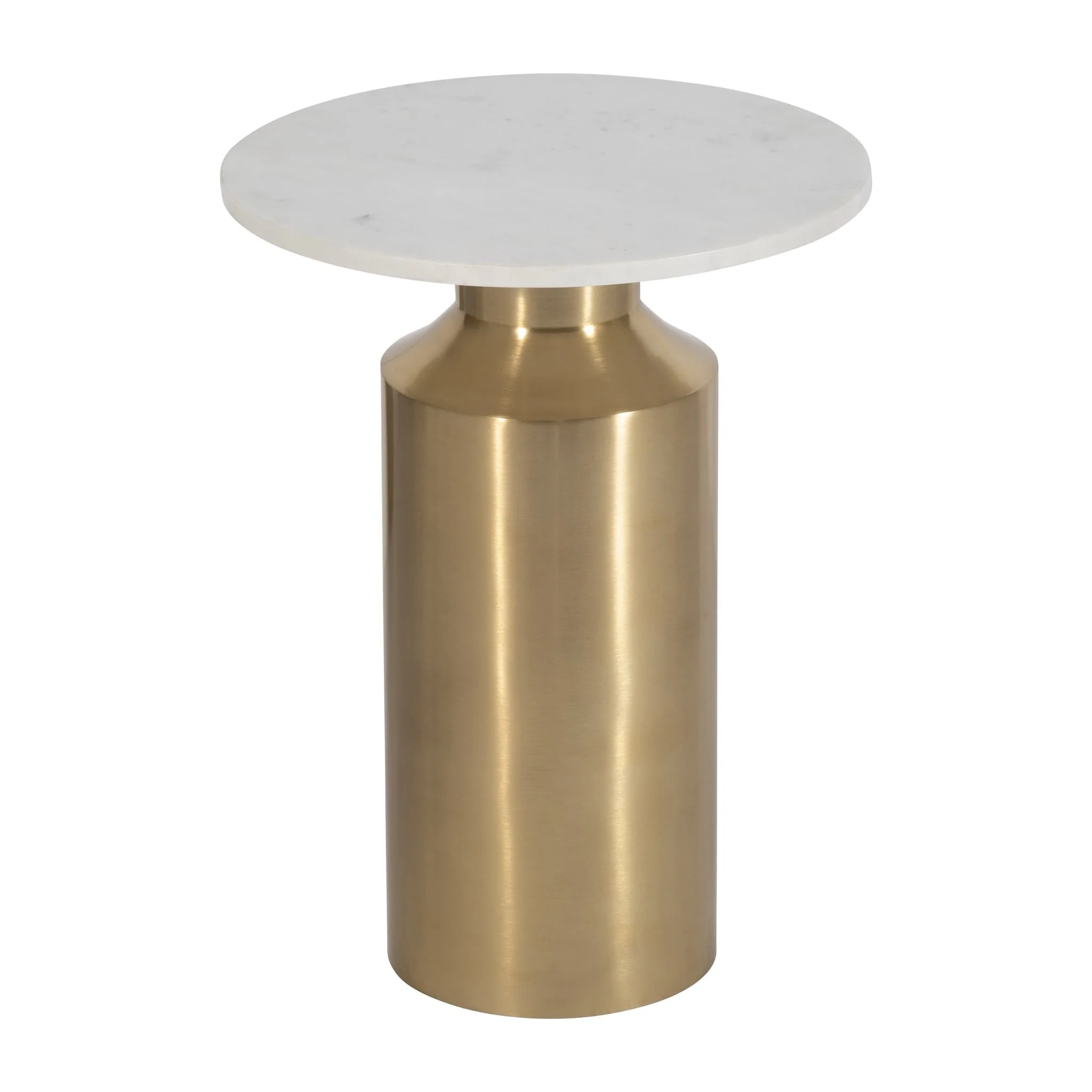 Metal, 22" Marble Top Side Table, Gold Kd - Image 3
