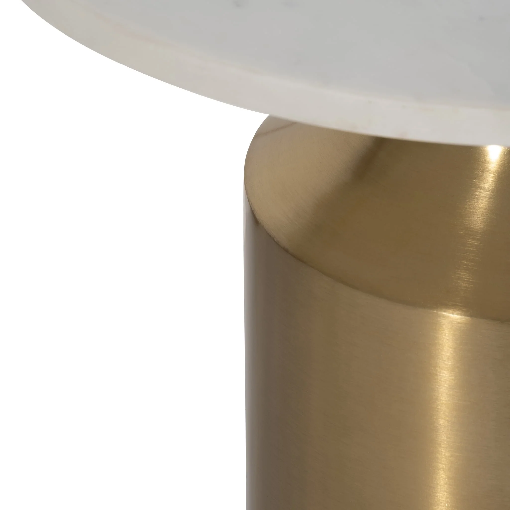 Metal, 22" Marble Top Side Table, Gold Kd - Image 5