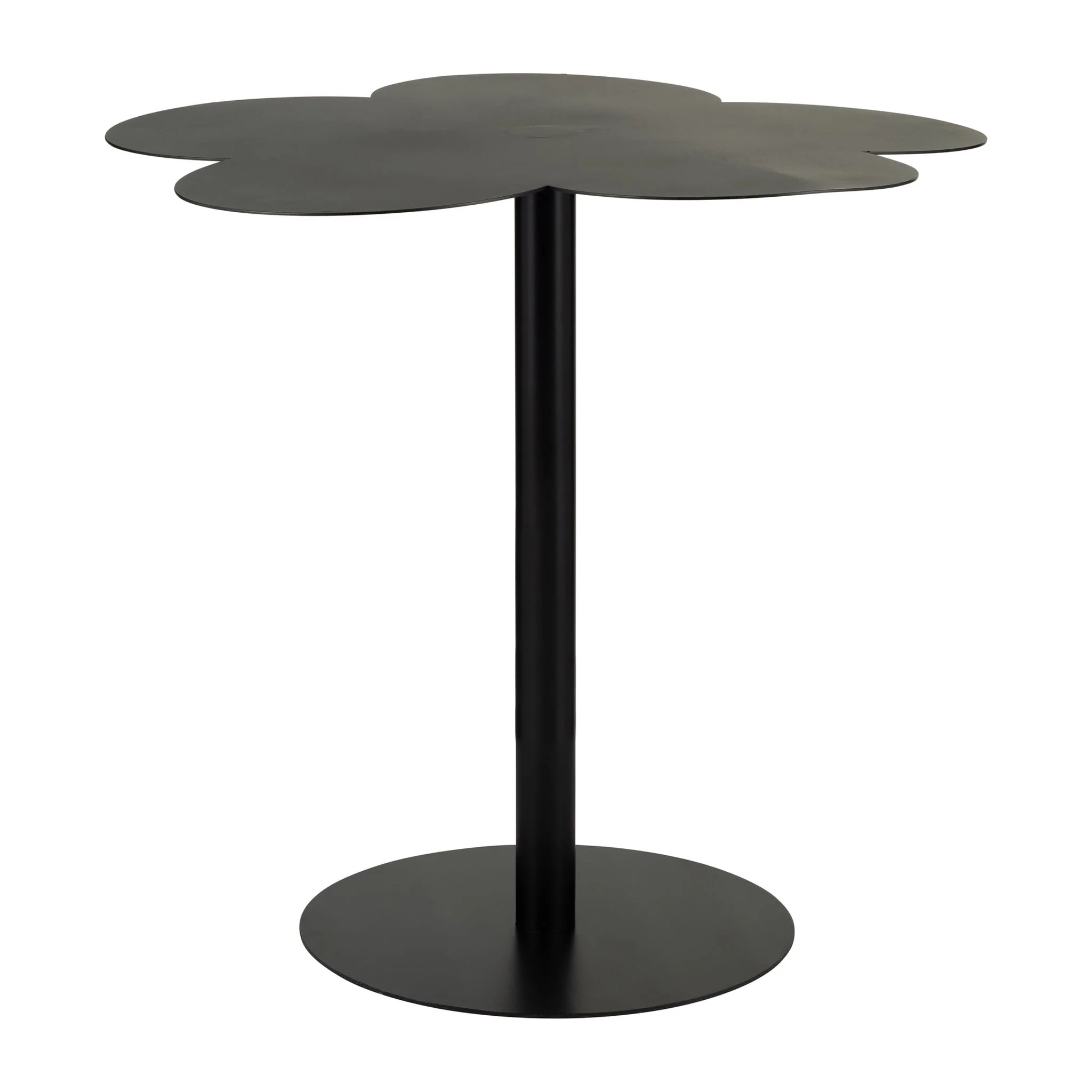Metal, 22"dx21"h Clover Shaped Side Table,black Kd - Image 2
