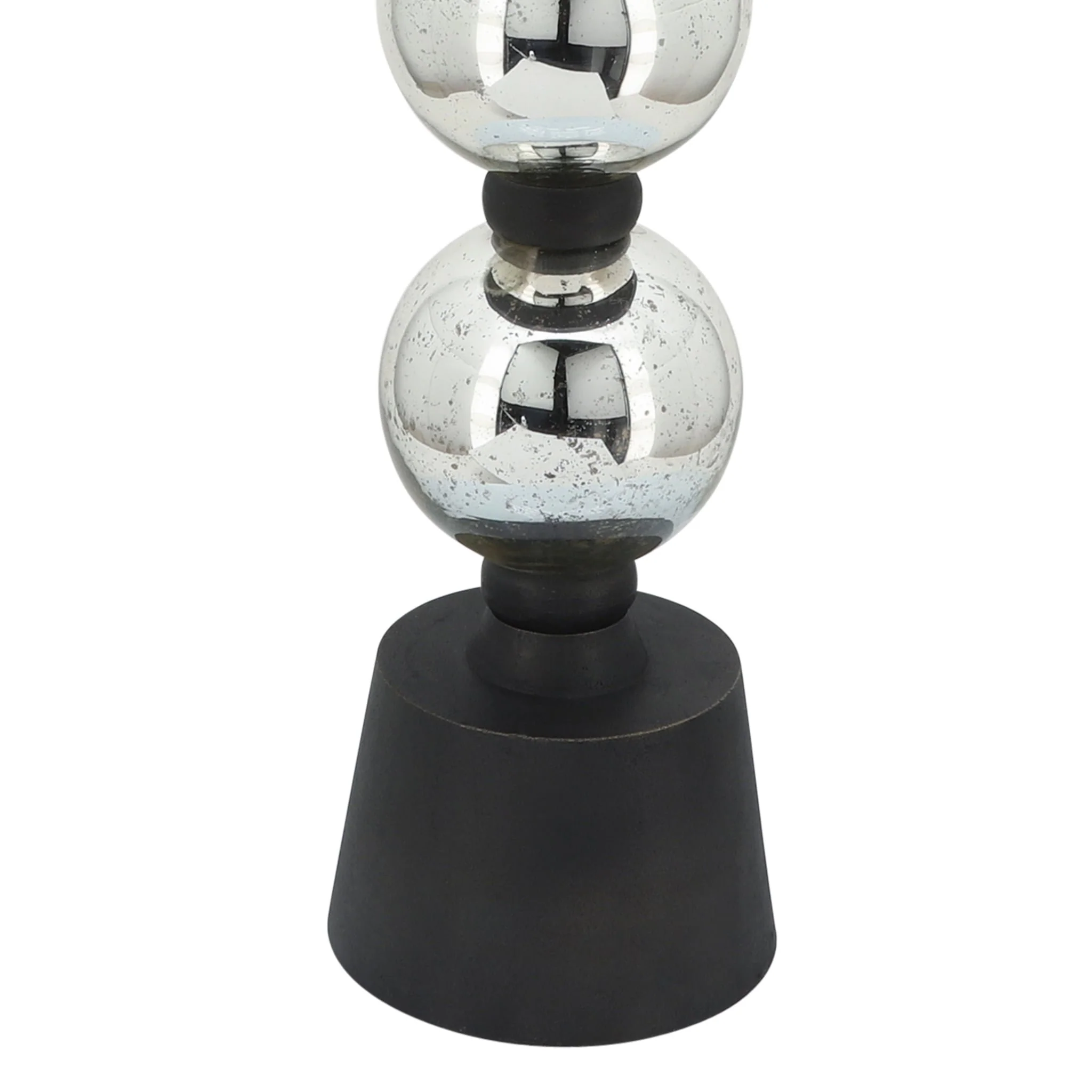 Metal, 22"h Orb Side Table, Mirror Top, Sil/blk - Image 5