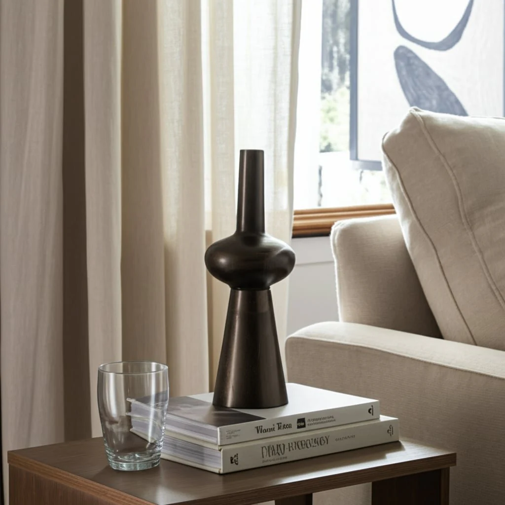 Metal, 22"h Vintage Vase, Bronze - Image 11