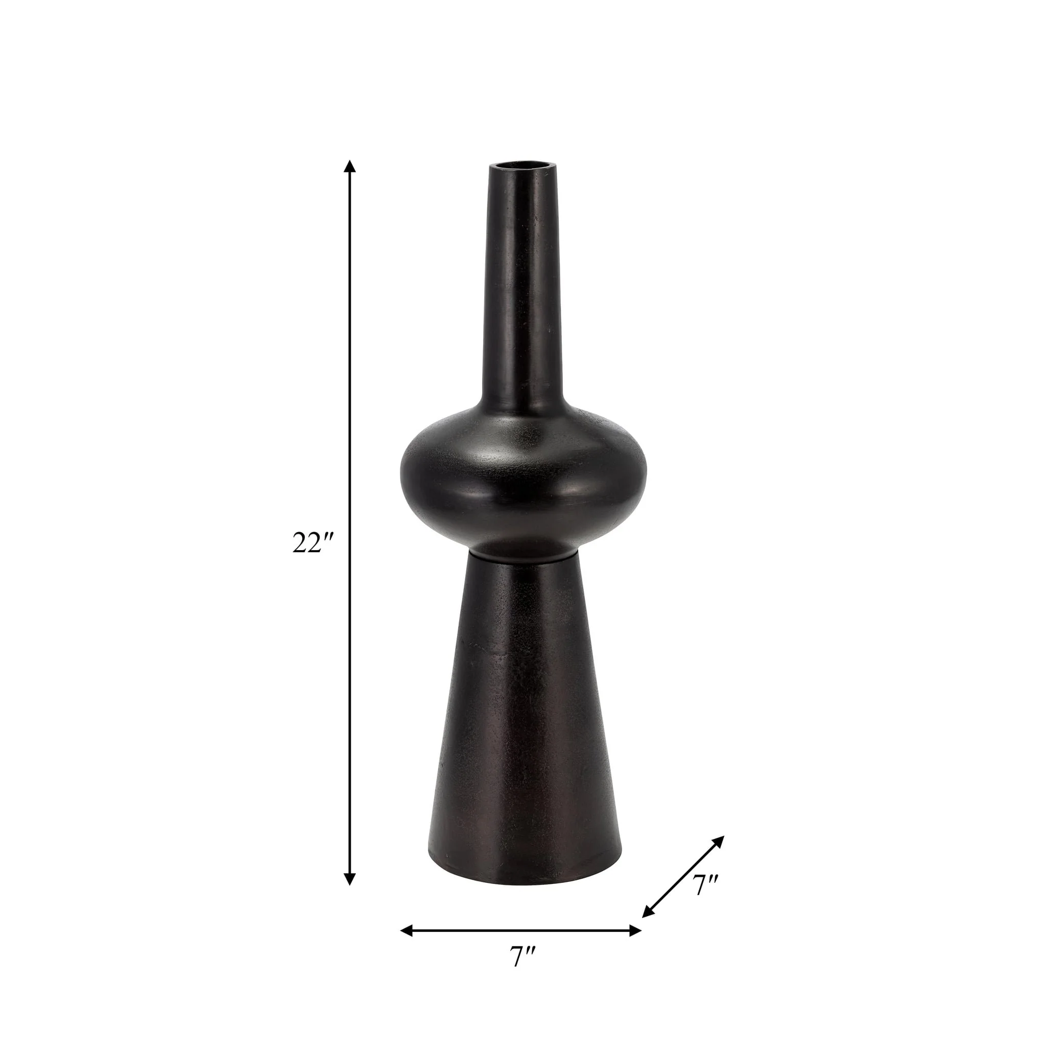 Metal, 22"h Vintage Vase, Bronze - Image 7