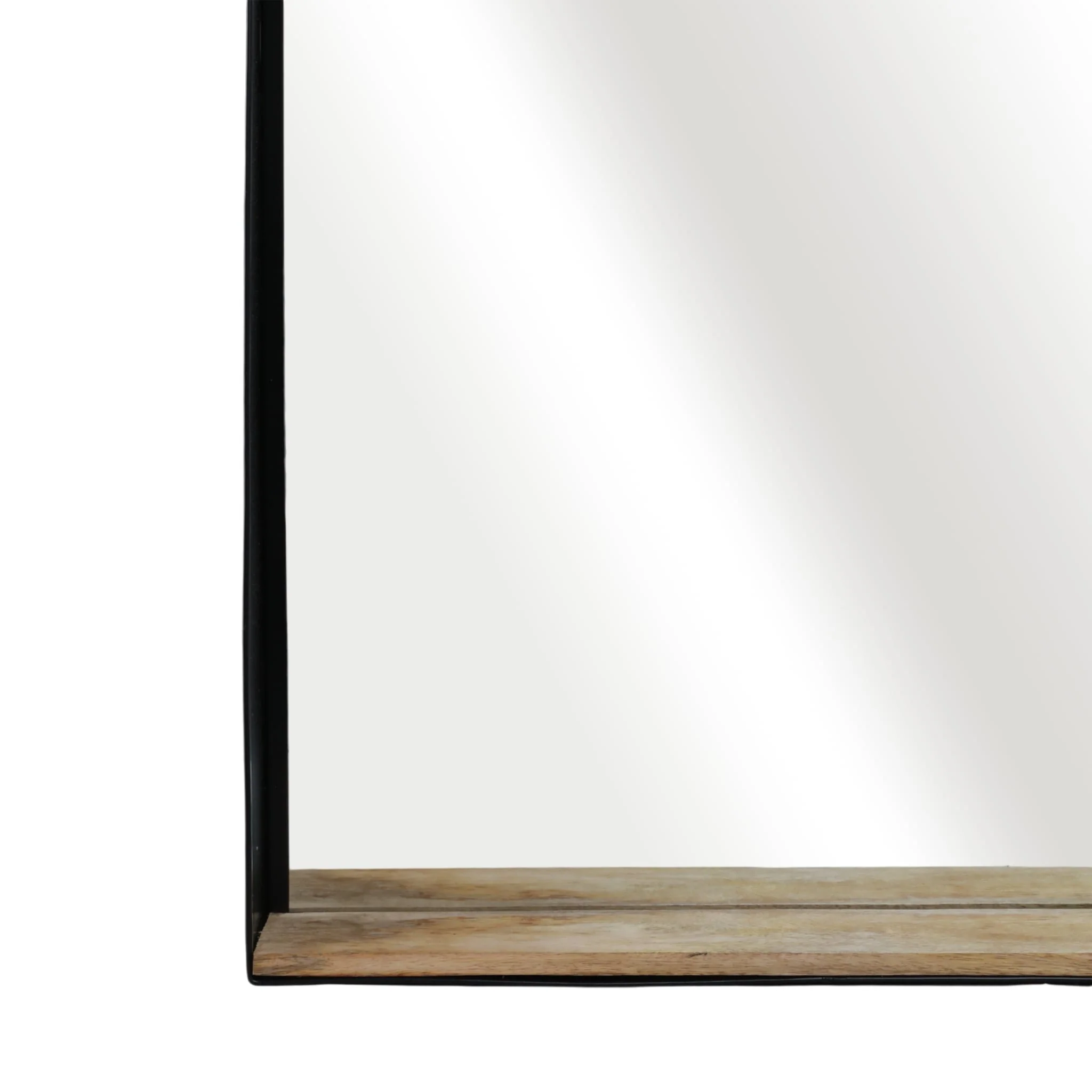 Metal, 22x30 Mirror W/ Shelf, Black/brown - Image 4