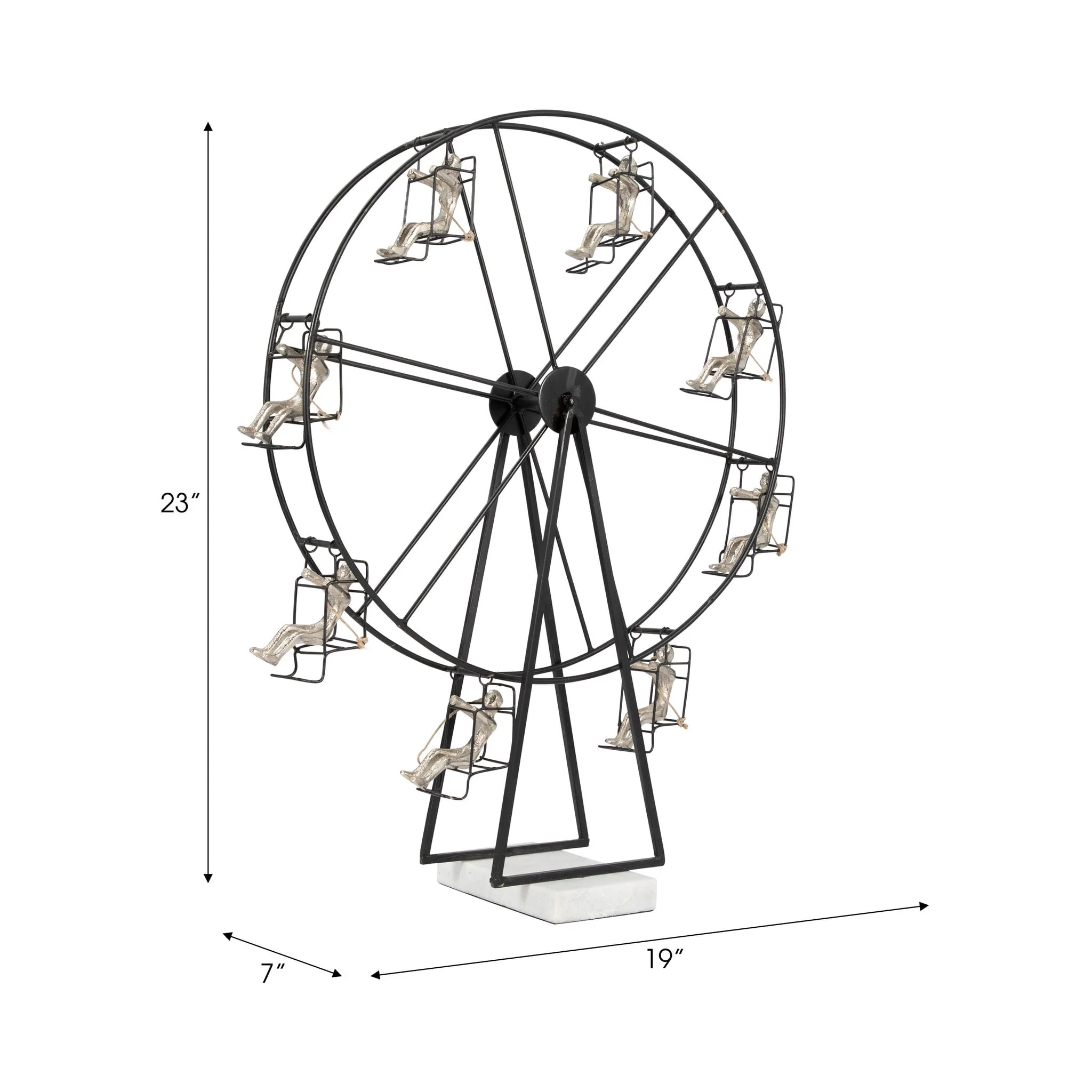 Metal, 23" Ferris Wheel, Black - Image 8