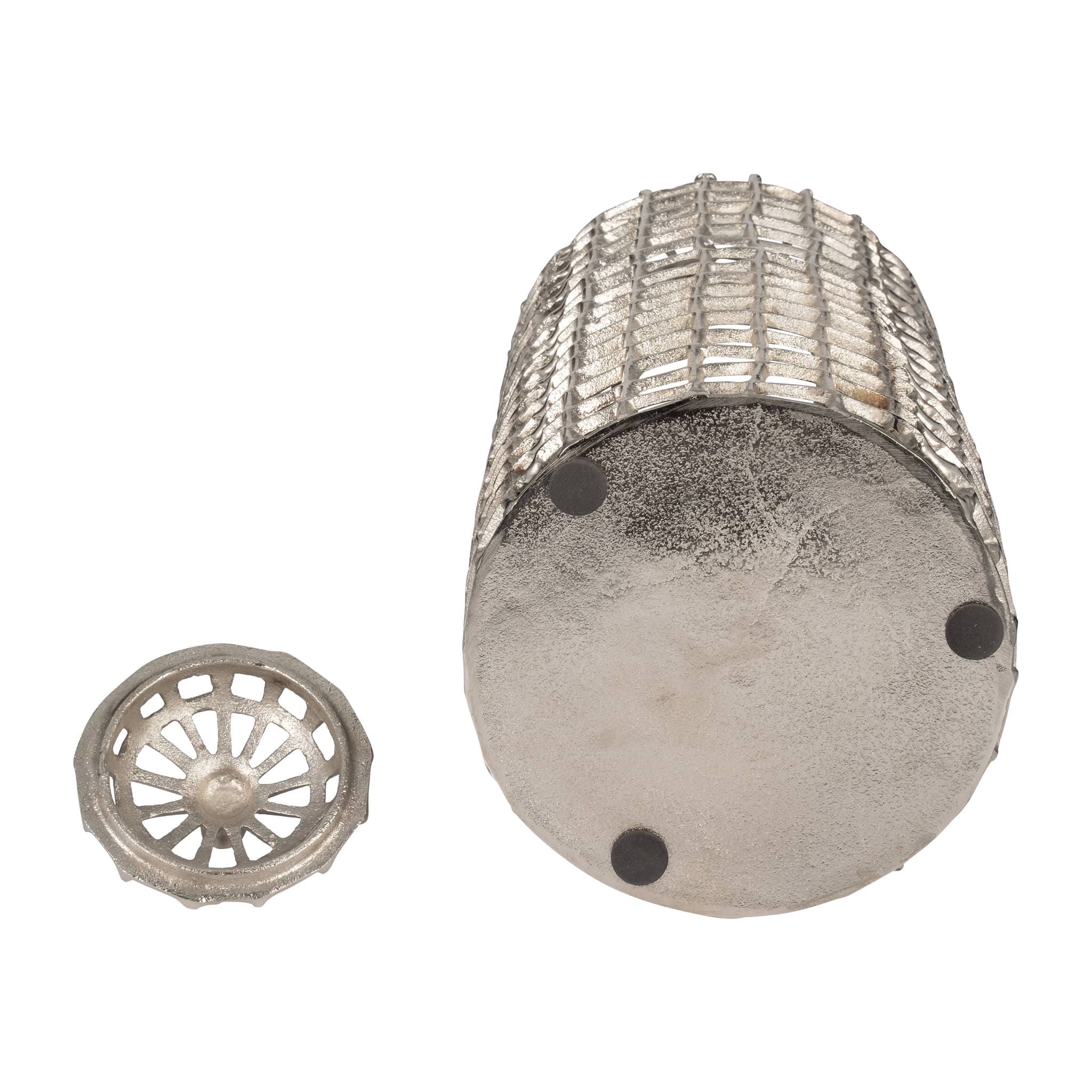 Metal, 23" Lidded Jar, Silver - Image 7