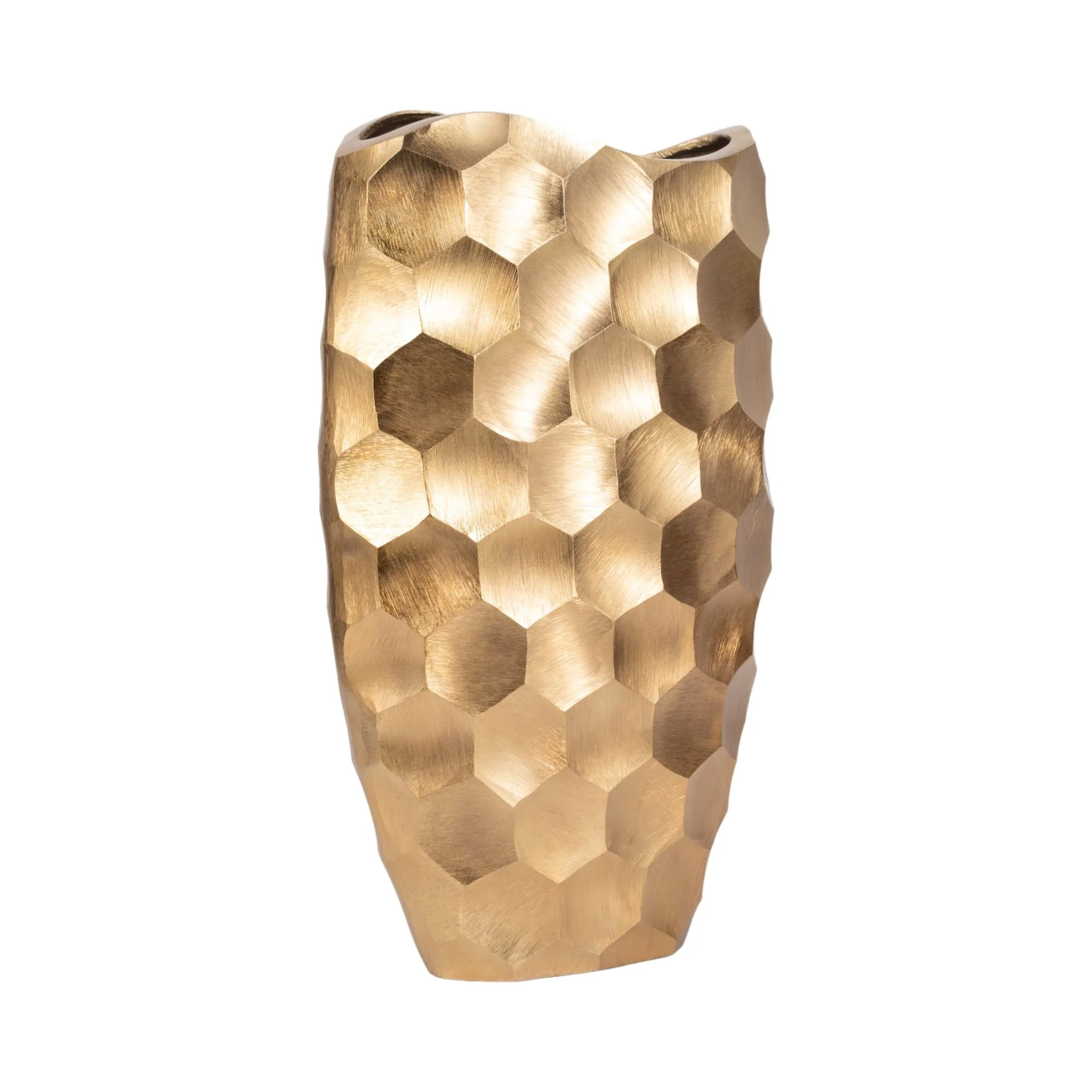 Metal, 24"  Honeycomb Vase, Gold - Image 3