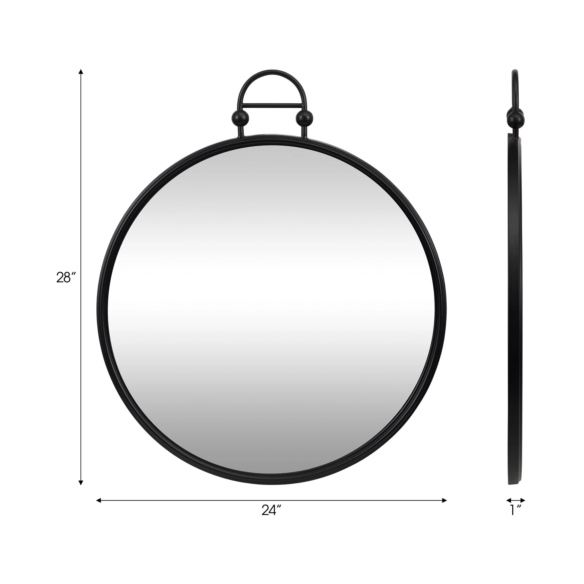 Metal, 24" Mirror Metal Hoop, Black Wb - Image 7