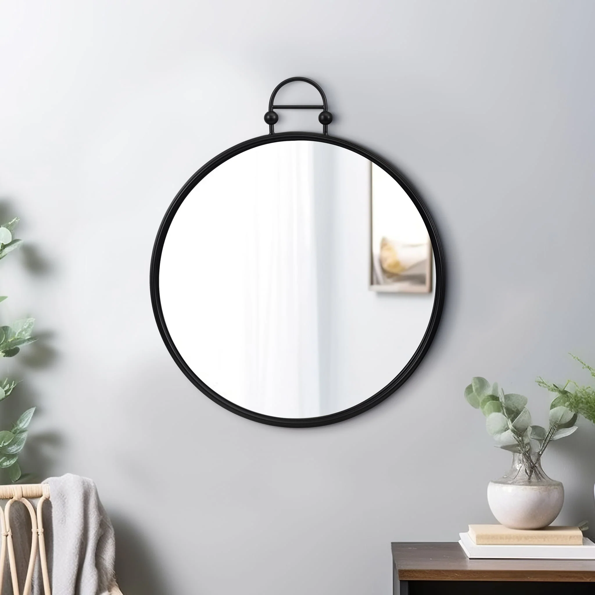 Metal, 24" Mirror Metal Hoop, Black Wb - Image 9