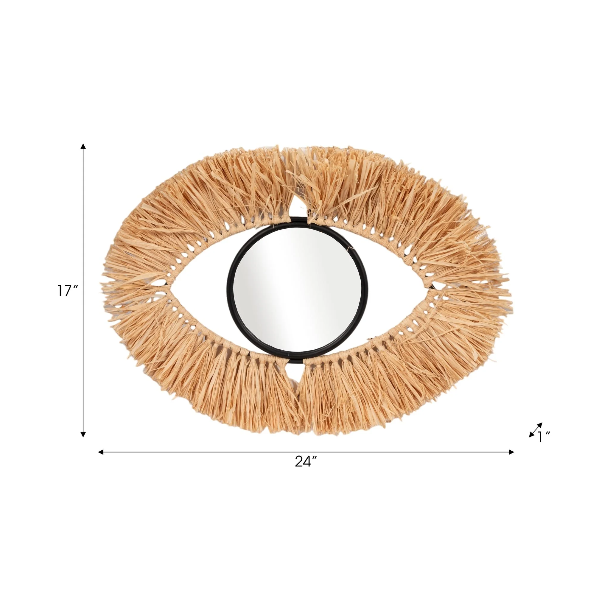 Metal, 24" Mirrored Eye Wall Deco, Brown - Image 6