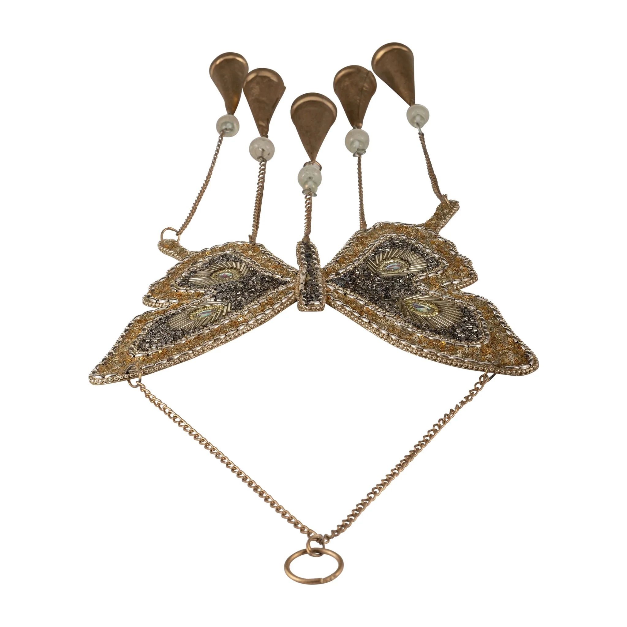 Metal, 24" Mosaic Butterfly Chime, Gold - Image 7