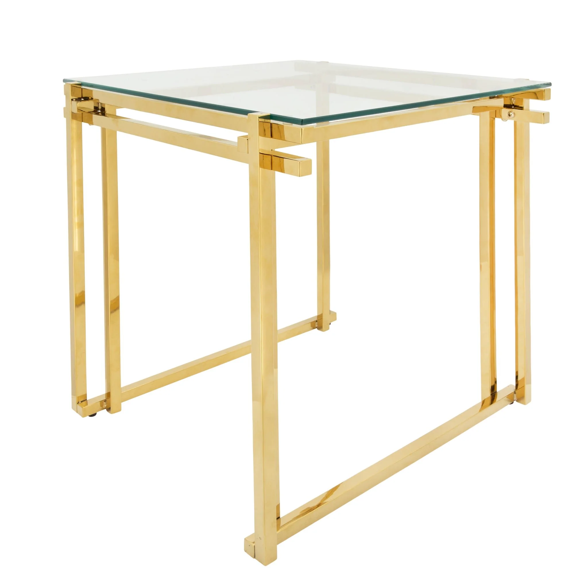Metal 24" Side Table, Gold - Image 2
