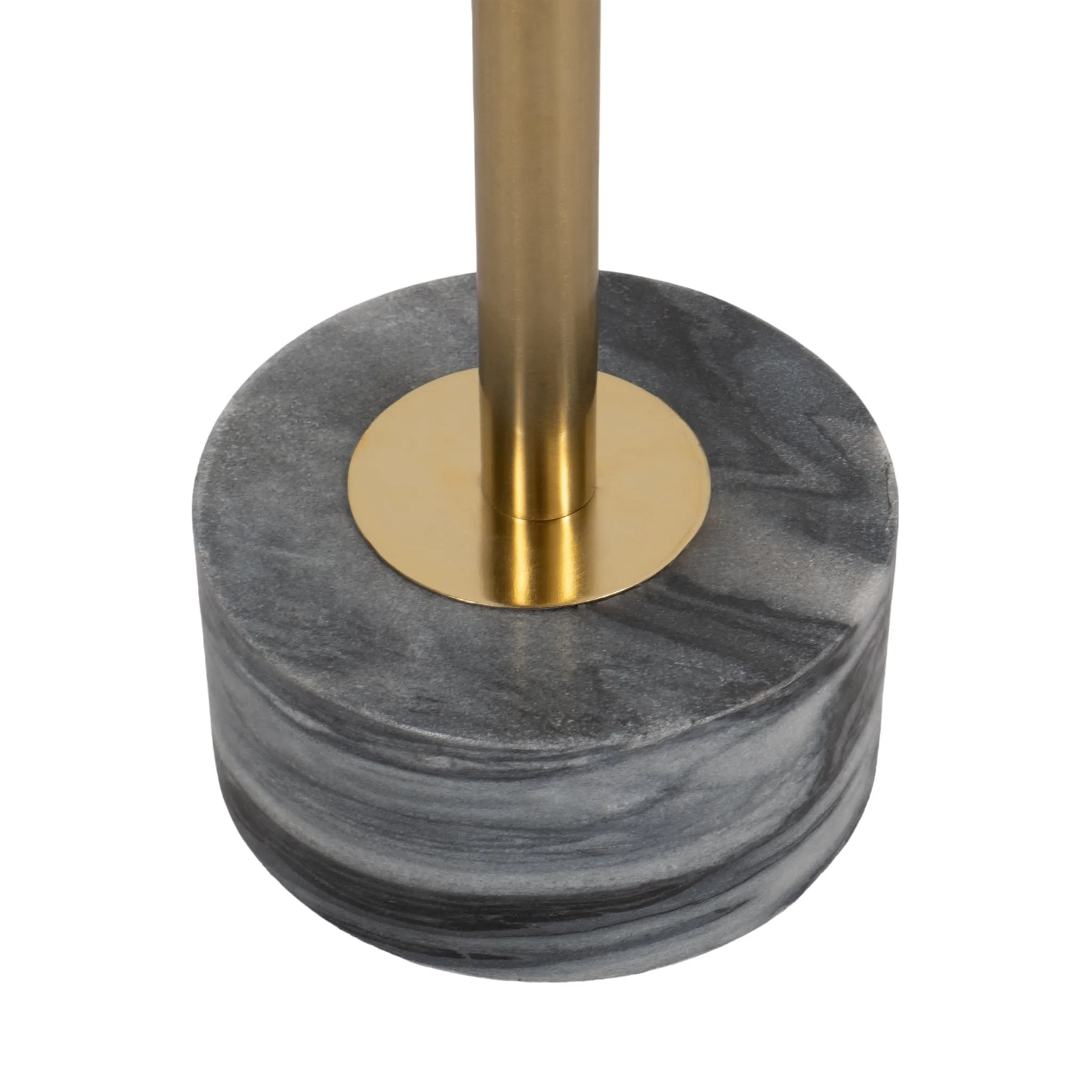 Metal, 24" Side Table Marble Top, Gray/gold Kd - Image 5