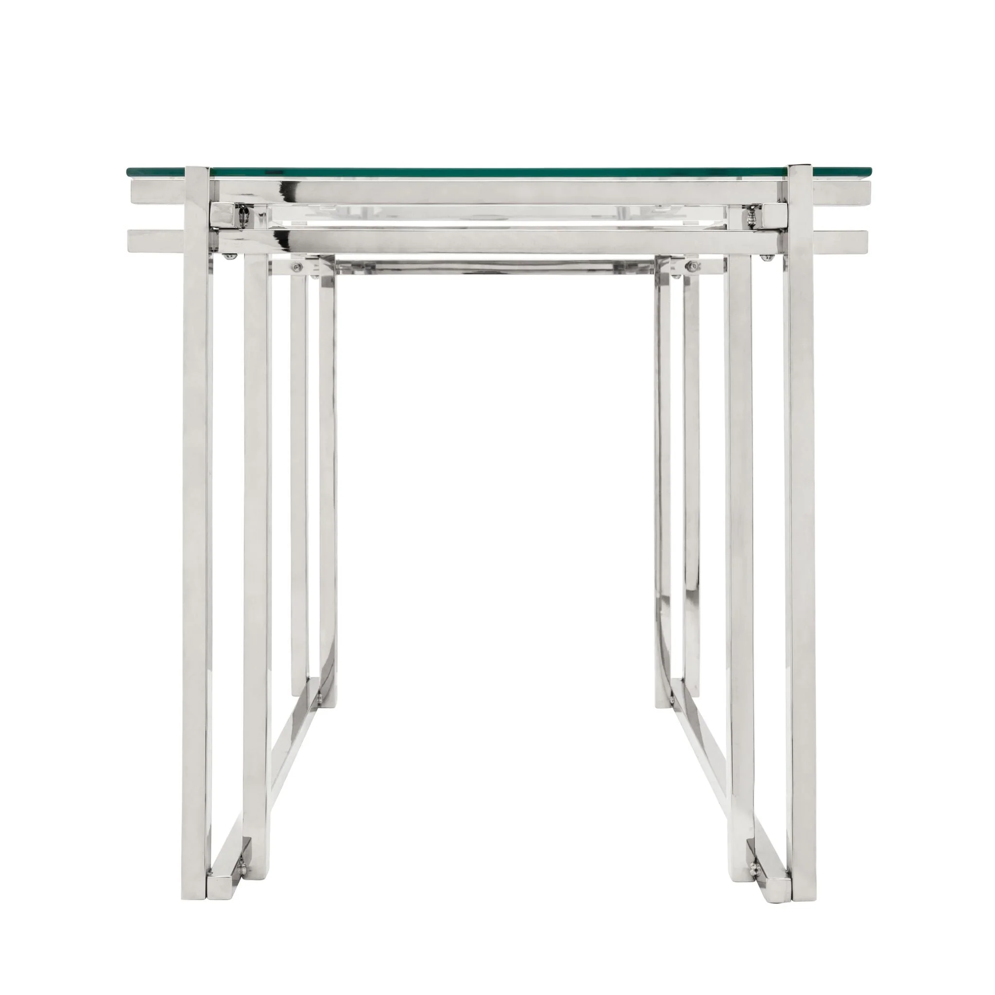 Metal 24" Side Table, Silver - Image 3
